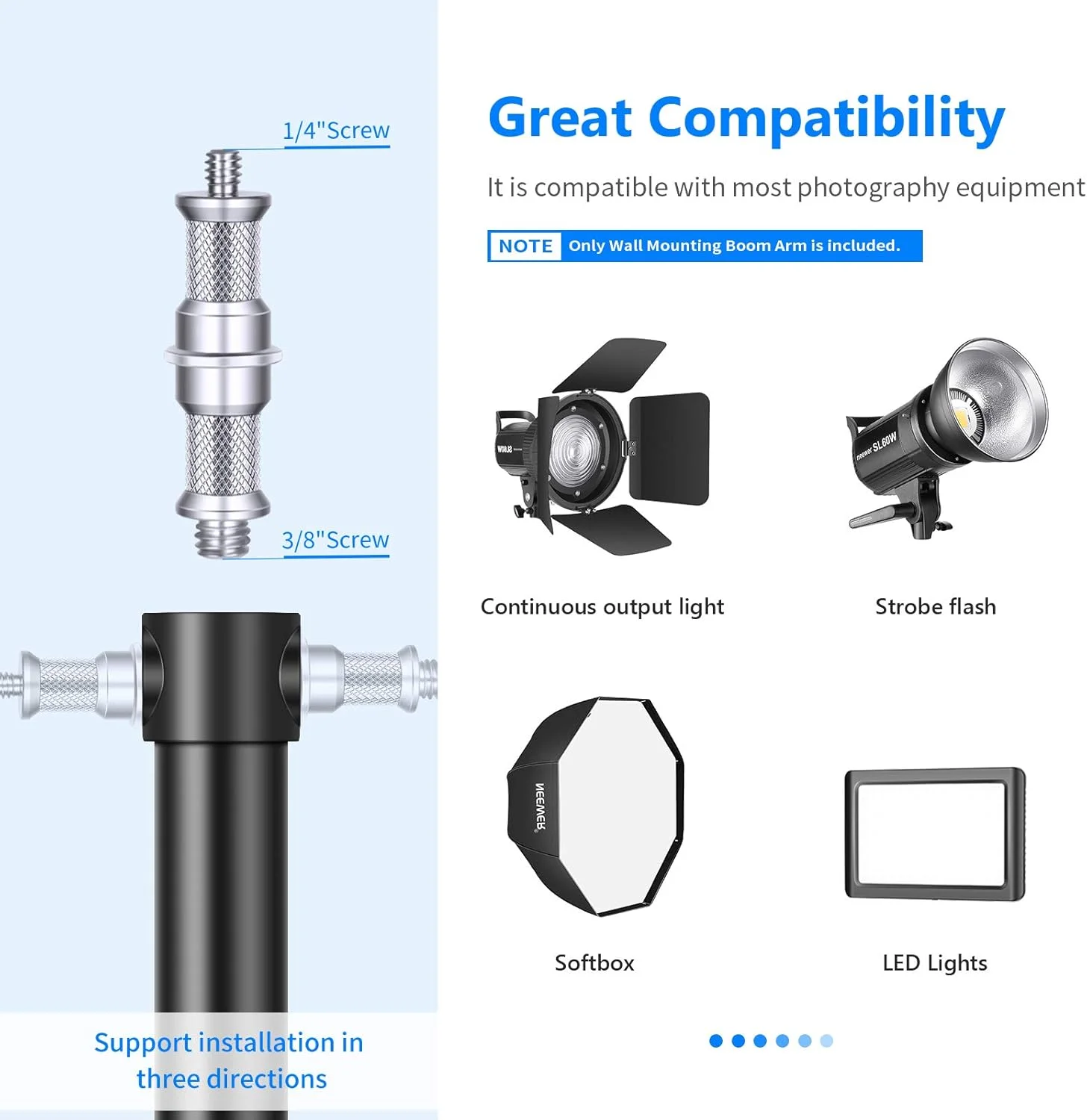 بازوی بوم مثلثی نصب دیواری Neewer برای نور حلقه ای، مونو لایت، سافت باکس، رفلکتور، چتر و نور استروب عکاسی، پشتیبانی از چرخش 180 درجه، حداکثر طول 130 سانتی متر (مشکی) بازوی بوم مثلثی نصب دیواری Neewer برای نور حلقه ای، مونو لایت، سافت باکس، رفلکتور، چتر و نور استروب عکاسی، پشتیبانی از چرخش 180 درجه، حداکثر طول 130 سانتی متر (مشکی)