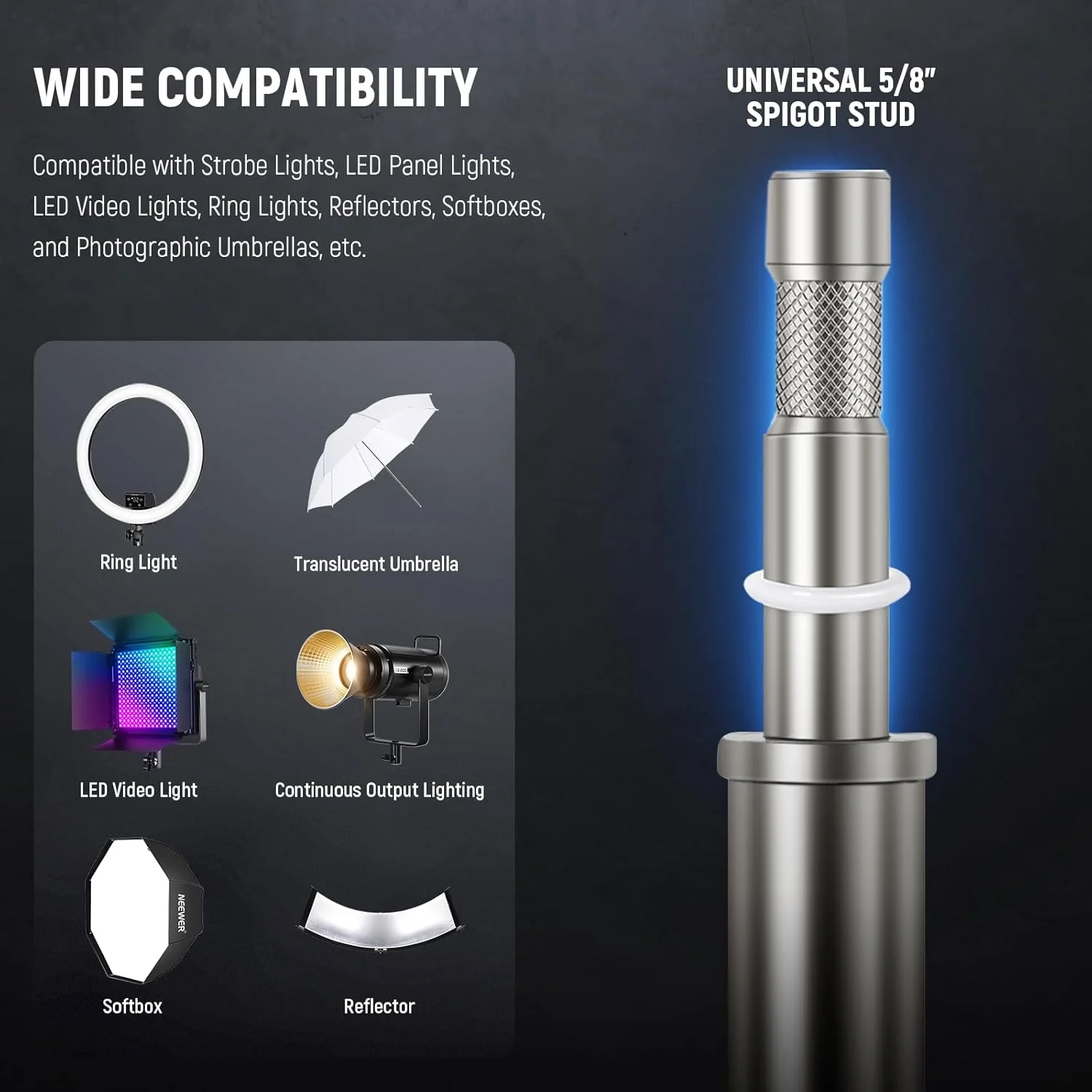 پایه نور بادی سنگین 3 متری نیور با چرخ، پایه سه پایه قابل تنظیم، پایه چرخ دار استیل ضد زنگ عکاسی برای فلاش استودیویی سافت باکس مونو لایت رفلکتور، SC305AW پایه نور بادی سنگین 3 متری نیور با چرخ، پایه سه پایه قابل تنظیم، پایه چرخ دار استیل ضد زنگ عکاسی برای فلاش استودیویی سافت باکس مونو لایت رفلکتور، SC305AW