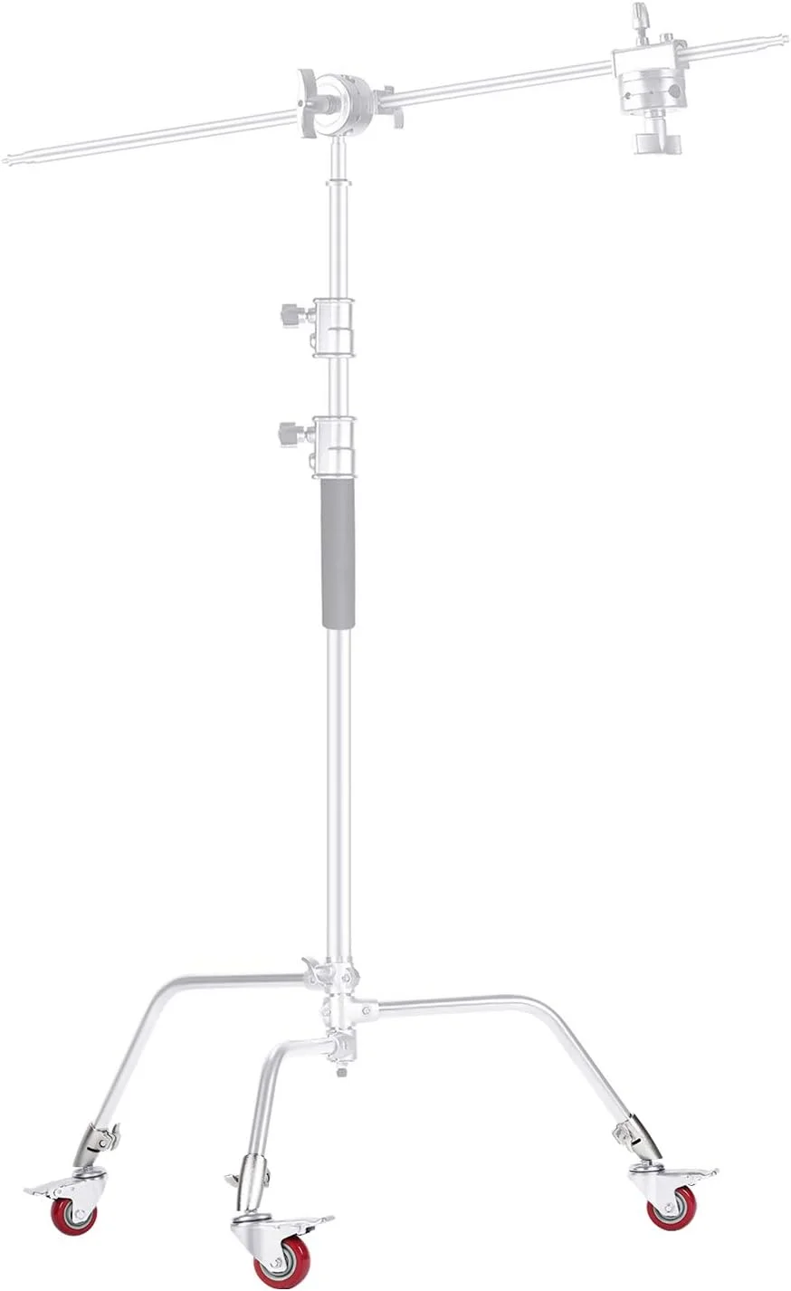 مجموعه 3 عددی چرخ های گردان حرفه ای Neewer با قطر 75 میلی متر، ساختار فلزی بادوام با پایه لاستیکی فقط سازگار با پایه C عکاسی Neewer برای فیلمبرداری استودیویی