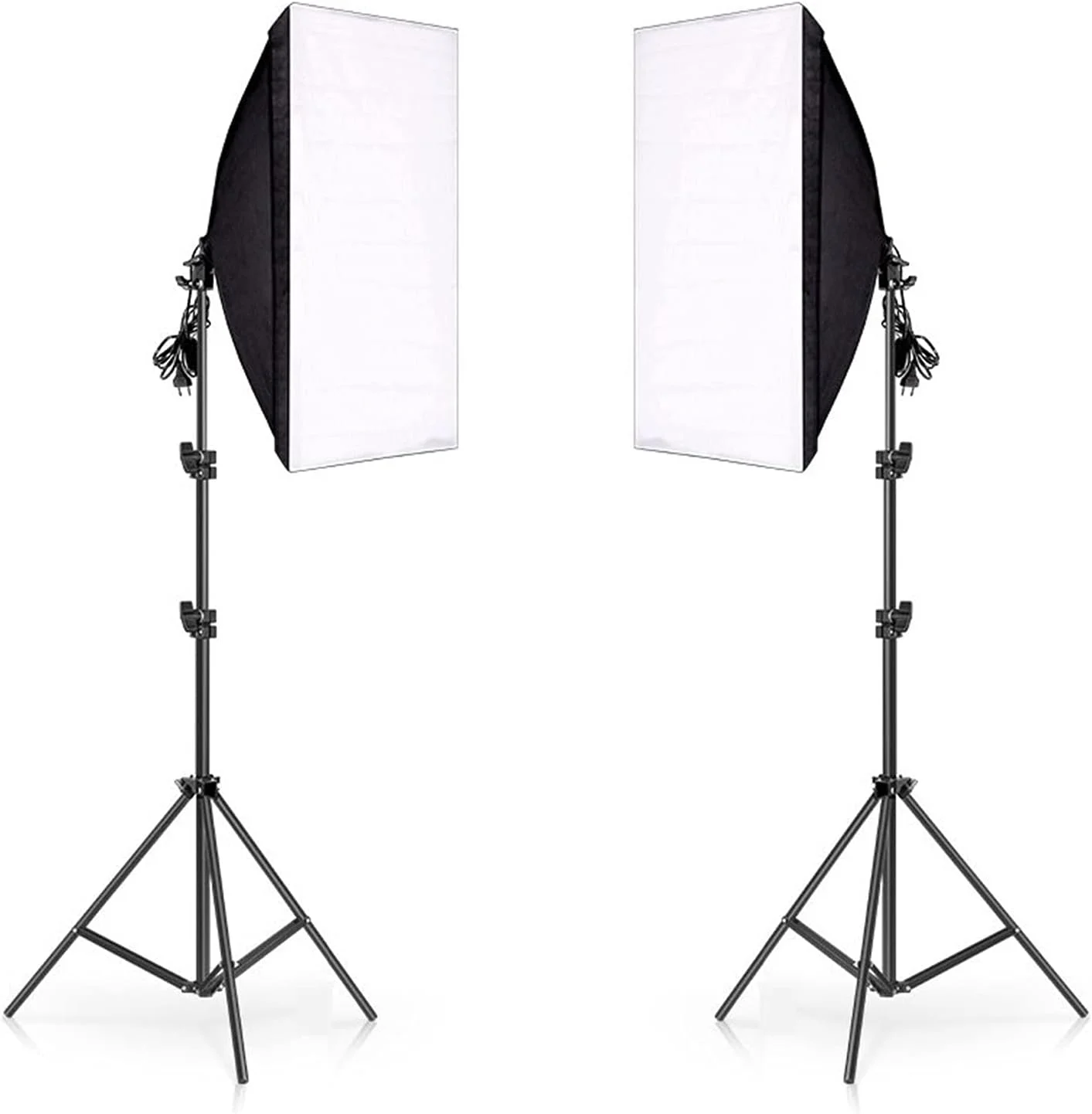 ست تجهیزات نورپردازی مستطیلی سافت باکس عکاسی eWINNER، 2 عدد سافت باکس 50x70 سانتی متر و 2 عدد پایه نگهدارنده نور، مناسب استودیو عکاسی