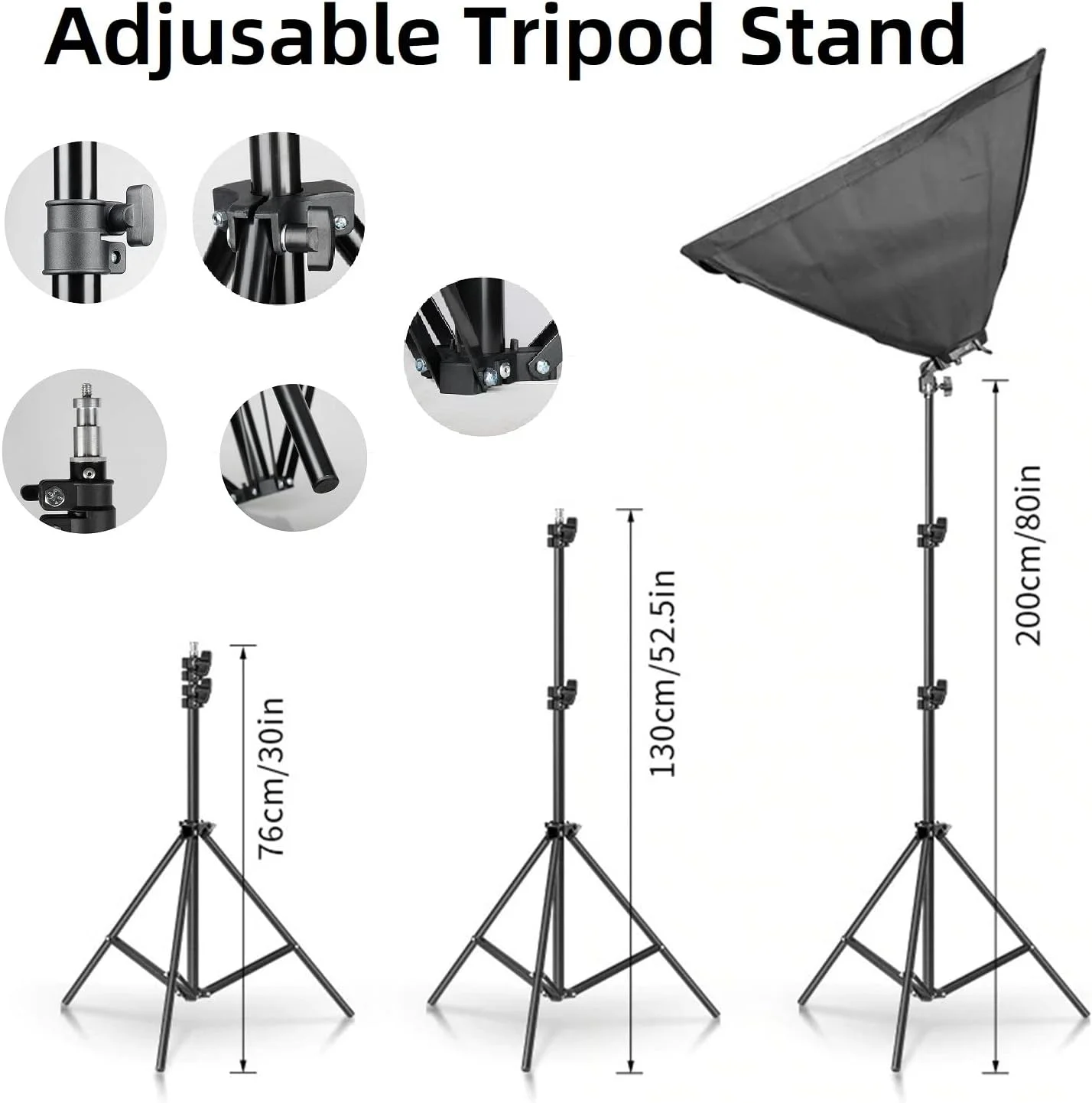 کیت استودیویی سافت باکس عکاسی eWINNER، مجموعه نورپردازی سافت باکس مستطیلی مداوم [سافت باکس 50x70 سانتی متر * 2 عدد] و [پایه نگهدارنده نور * 2 عدد] مجموعه تجهیزات استودیوی عکس