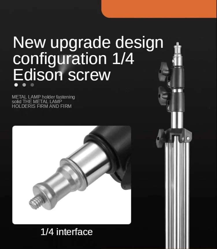 پایه نور سنگین استیل eWINNER با آداپتور یونیورسال 1/4 اینچی برای سافت باکس استودیویی، فلاش مونو لایت و سایر تجهیزات عکاسی (200 سانتی متر)