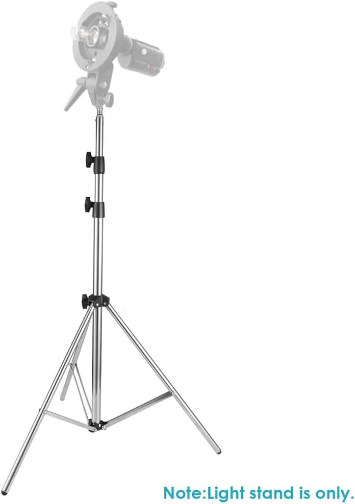 پایه نور استیل 200 سانتی متری eWINNER با پیچ استاندارد 1/4 اینچی، چند منظوره، تاشو و قابل حمل، مناسب برای سافت باکس استودیویی، مونو لایت و سایر تجهیزات عکاسی