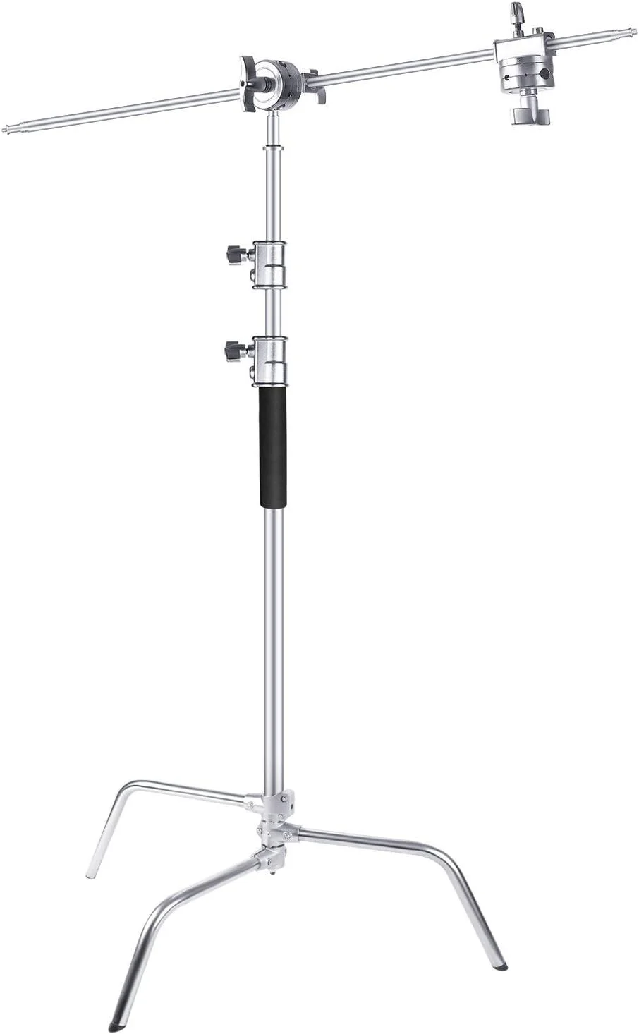 پایه نور C استیل ضد زنگ سنگین eWINNER، حداکثر ارتفاع 330 سانتی متر، پایه نور عکاسی و بازوی نگهدارنده 130 سانتی متری با 2 سر گیره برای استودیو Monolight/Softbox/Reflector/Umbrellas