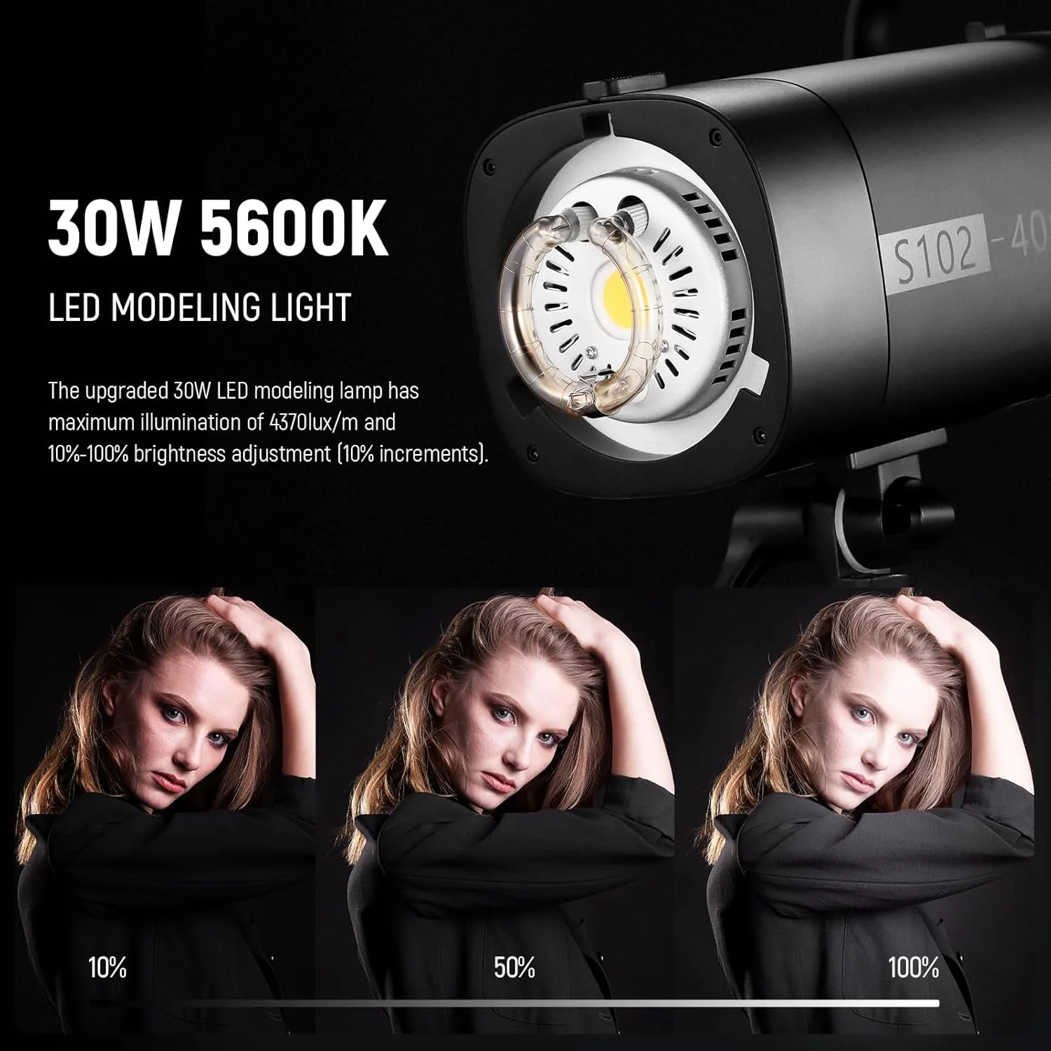 فلاش استروب حرفه ای NEEWER S102-400W با تریگر 2.4G، 400Ws GN62 5600K با لامپ مدلینگ LED 30W، مانت بوئنز، رفلکتور، حالت S1/S2، فن بی صدا برای عکاسی پرتره و محصول، پشتیبانی از QPRO فلاش استروب حرفه ای NEEWER S102-400W با تریگر 2.4G، 400Ws GN62 5600K با لامپ مدلینگ LED 30W، مانت بوئنز، رفلکتور، حالت S1/S2، فن بی صدا برای عکاسی پرتره و محصول، پشتیبانی از QPRO