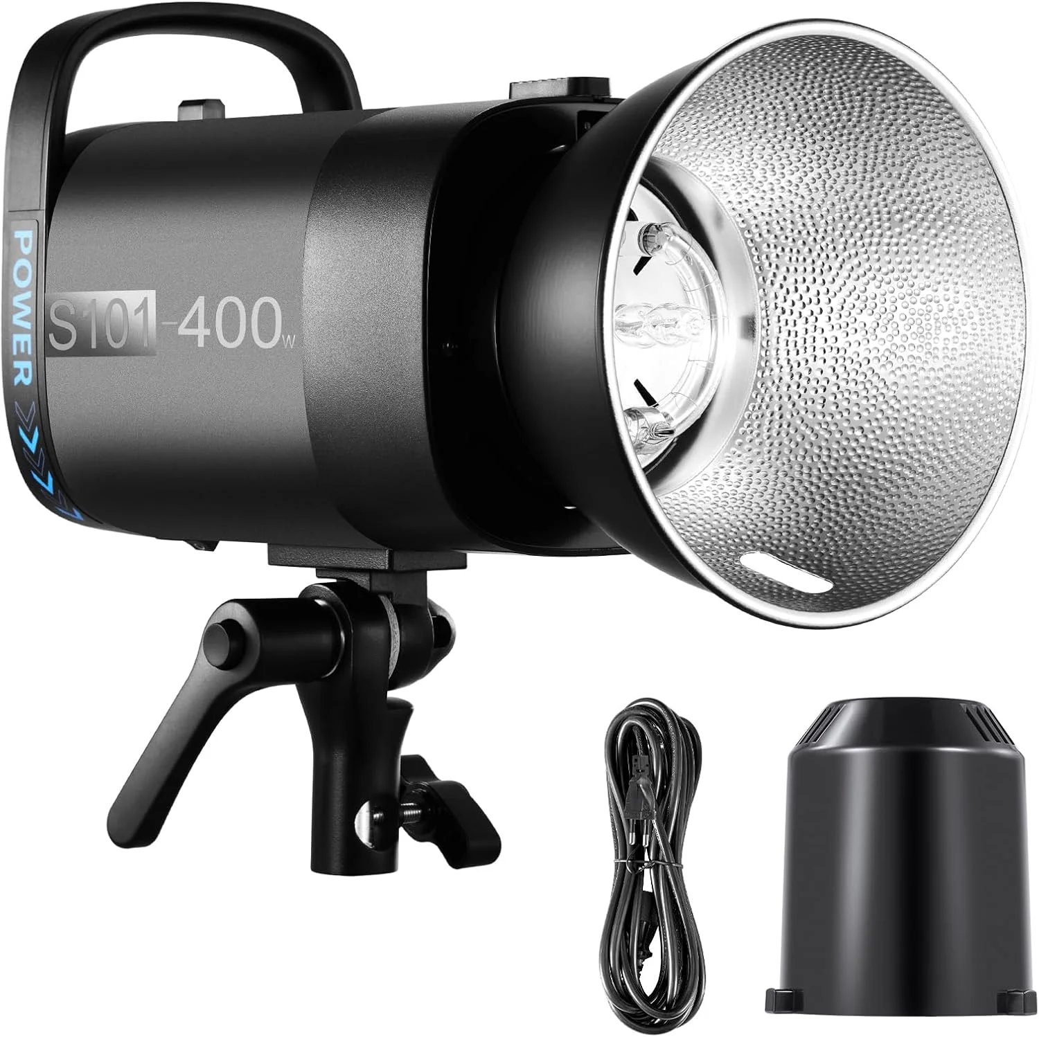 فلاش استودیویی 400 وات NEEWER S101 با 9 سطح، لامپ تنظیم 150 وات، 400Ws GN65 5600K، فلاش استودیویی با رفلکتور استاندارد Bowens Mount، حالت S1/S2، فن بی صدا برای عکاسی محصول