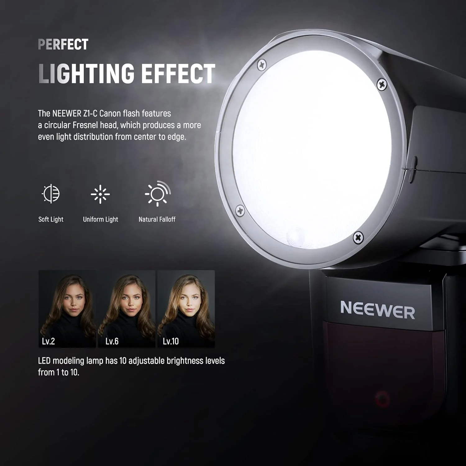 فلاش اسپیدلایت گرد نیور مدل Z1-C TTL، 76 وات، 2.4G 1/8000 ثانیه HSS، لامپ مدلینگ LED با 10 سطح، باتری لیتیوم یونی 2600mAh، 480 شات با قدرت کامل، بازیافت در 1.5 ثانیه، سازگار با دوربین های DSLR کانن فلاش اسپیدلایت گرد نیور مدل Z1-C TTL، 76 وات، 2.4G 1/8000 ثانیه HSS، لامپ مدلینگ LED با 10 سطح، باتری لیتیوم یونی 2600mAh، 480 شات با قدرت کامل، بازیافت در 1.5 ثانیه، سازگار با دوربین های DSLR کانن
