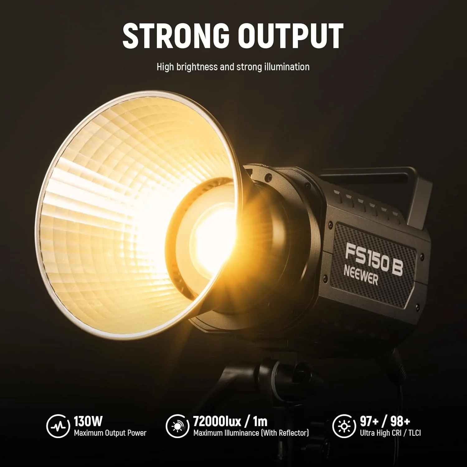نور ویدئویی NEEWER FS150B با کنترل 2.4G/APP، نورپردازی مداوم فیلمبرداری بی صدا COB دو رنگ 130 واتی با 4 نوع کم نور دقیق، 72000lux/1m، 2700K-6500K، CRI 97+، 12 جلوه، مانت بوئنز نور ویدئویی NEEWER FS150B با کنترل 2.4G/APP، نورپردازی مداوم فیلمبرداری بی صدا COB دو رنگ 130 واتی با 4 نوع کم نور دقیق، 72000lux/1m، 2700K-6500K، CRI 97+، 12 جلوه، مانت بوئنز