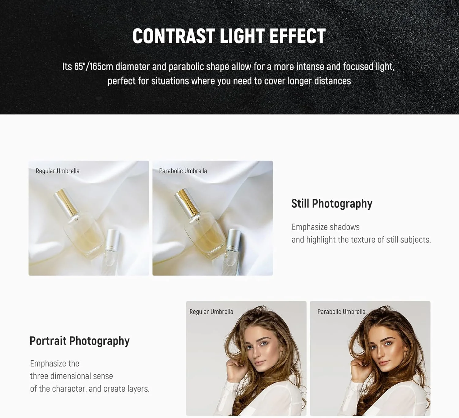 چتر رفلکتور پارابولیک عکاسی NEEWER با قطر 165 سانتیمتر، داخل سفید، نورپردازی ملایم با پوشش دیفیوزر، کیف، تاشو سریع برای عکسهای استودیویی، نور ویدئویی، فلاش مونولوز، مدل NS3U چتر رفلکتور پارابولیک عکاسی NEEWER با قطر 165 سانتیمتر، داخل سفید، نورپردازی ملایم با پوشش دیفیوزر، کیف، تاشو سریع برای عکسهای استودیویی، نور ویدئویی، فلاش مونولوز، مدل NS3U