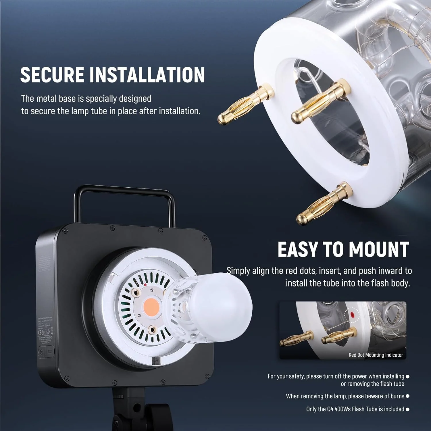 لامپ فلاش جایگزین NEEWER Q4 با توان 400 وات، لامپ لخت برای فلاش استودیویی Q4، قطعات تعمیر نورپردازی عکاسی فقط برای فلاش استودیویی Q4 لامپ فلاش جایگزین NEEWER Q4 با توان 400 وات، لامپ لخت برای فلاش استودیویی Q4، قطعات تعمیر نورپردازی عکاسی فقط برای فلاش استودیویی Q4