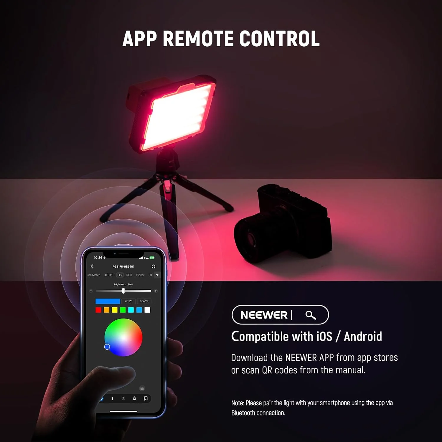 نور ویدئویی RGB نیوئر با باتری جایگزین 4300mAh NP-F750، کنترل از طریق اپلیکیشن، نور کلیدی LED دوربین با رنگ کامل 360 درجه، CRI95+ دیمر پذیر برای استودیو، دوربین فیلمبرداری DSLR، عکاسی، ضبط و استریم، RGB176 نور ویدئویی RGB نیوئر با باتری جایگزین 4300mAh NP-F750، کنترل از طریق اپلیکیشن، نور کلیدی LED دوربین با رنگ کامل 360 درجه، CRI95+ دیمر پذیر برای استودیو، دوربین فیلمبرداری DSLR، عکاسی، ضبط و استریم، RGB176