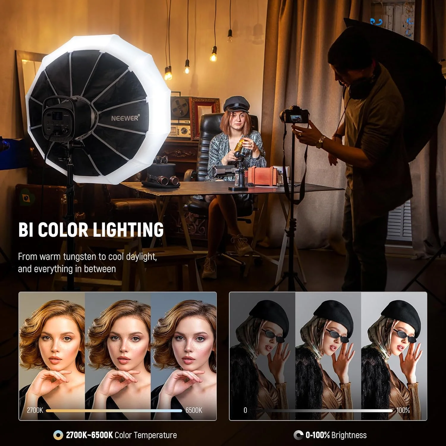 نور ویدئویی ال ای دی 120 وات NEEWER CB120B با کنترل 2.4G و اپلیکیشن، دو رنگ 2700K-6500K، 78000 لوکس در 1 متر، حالت CCT، CRI97، 12 صحنه، مانت بوئنز، نور پیوسته برای عکاسی استودیویی/ضبط ویدئو نور ویدئویی ال ای دی 120 وات NEEWER CB120B با کنترل 2.4G و اپلیکیشن، دو رنگ 2700K-6500K، 78000 لوکس در 1 متر، حالت CCT، CRI97، 12 صحنه، مانت بوئنز، نور پیوسته برای عکاسی استودیویی/ضبط ویدئو