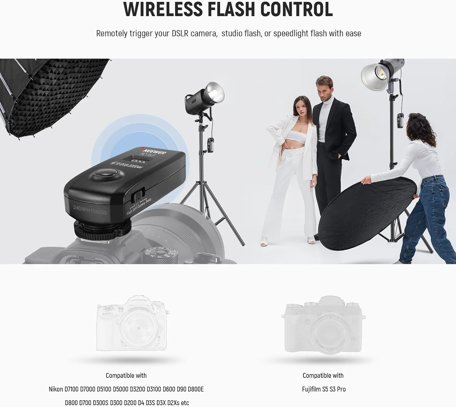 ست فلاش استودیویی بیسیم نیور FC-16، شاتر دوربین بیسیم 2.4G، 2 گیرنده، سازگار با نیکون D7100 D7000 D5100 D5000 D3200 D3100 D600 D90 D800E D800 D700 D300S D300 D200 D4 D3S D3X D2XS ست فلاش استودیویی بیسیم نیور FC-16، شاتر دوربین بیسیم 2.4G، 2 گیرنده، سازگار با نیکون D7100 D7000 D5100 D5000 D3200 D3100 D600 D90 D800E D800 D700 D300S D300 D200 D4 D3S D3X D2XS