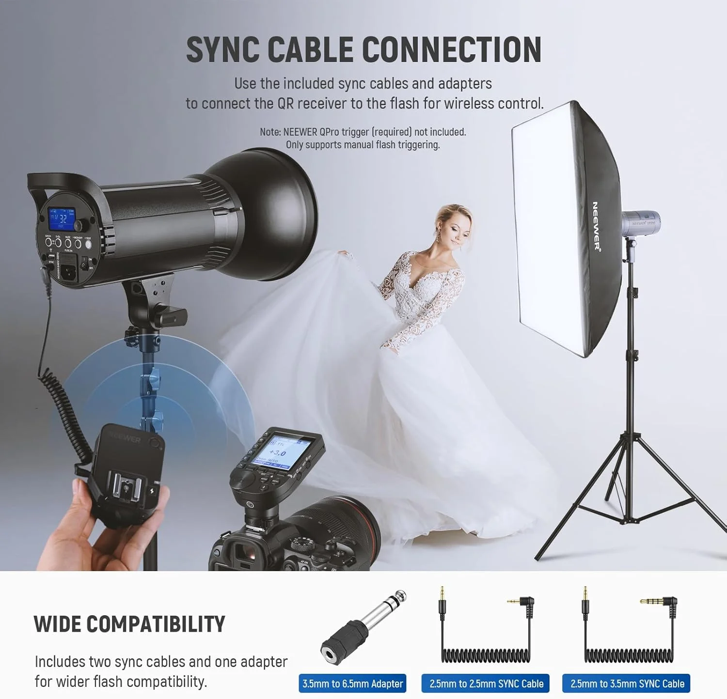 گیرنده فلاش بیسیم 2.4G QR نیوئر برای تریگرهای نیوئر QPRO-C، QPRO-N، QPRO-S، تک کنتاکت با پورت سینک 2.5 میلیمتری، رزوه 1/4 اینچی، سازگار با Godox Aputure NEEWER Vision4 ML300W S101 گیرنده فلاش بیسیم 2.4G QR نیوئر برای تریگرهای نیوئر QPRO-C، QPRO-N، QPRO-S، تک کنتاکت با پورت سینک 2.5 میلیمتری، رزوه 1/4 اینچی، سازگار با Godox Aputure NEEWER Vision4 ML300W S101