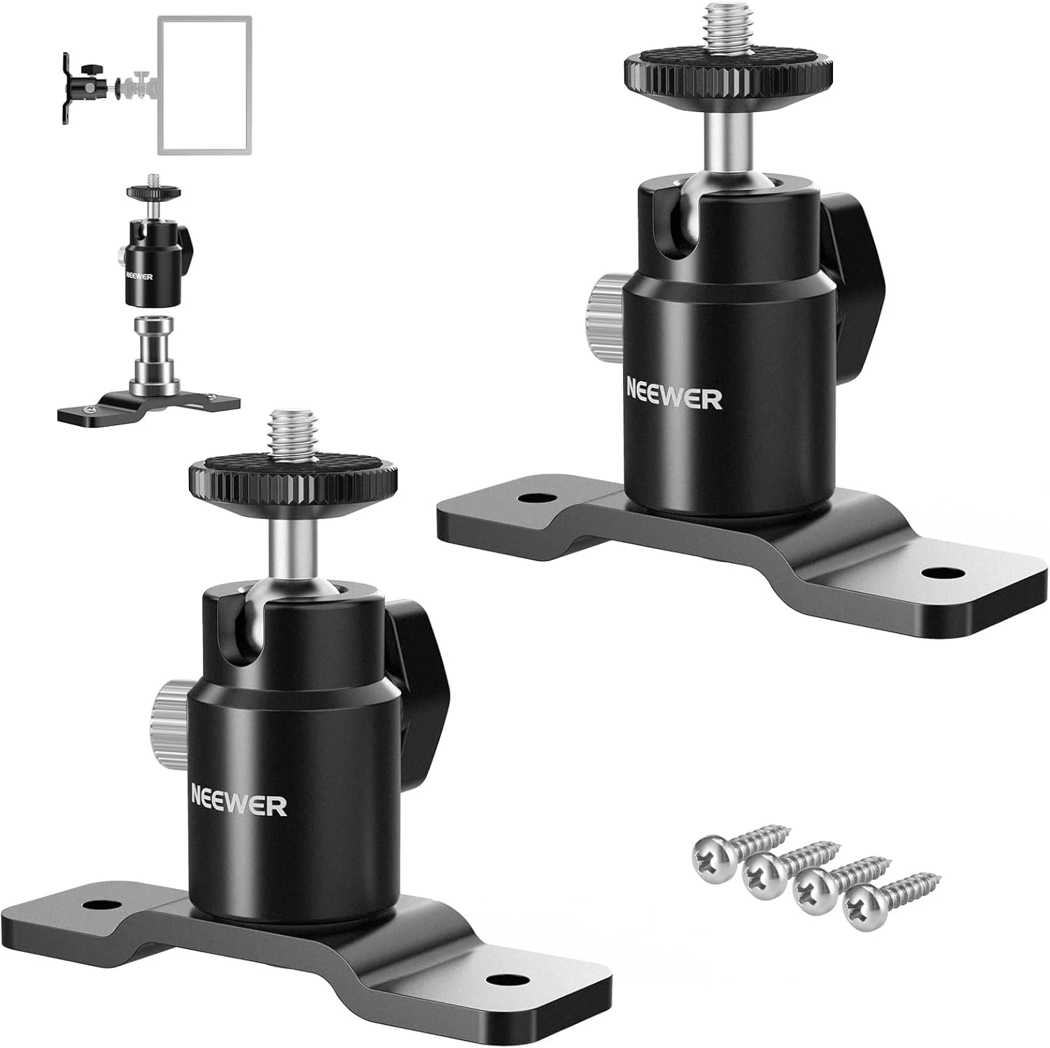 نگهدارنده دیواری و سقفی مدل T نیوور، بسته 2 عددی، براکت نصب چراغ حلقه ای با سر توپی جداشدنی، پیچ 5/8 اینچی، پیچ 1/4 اینچی برای نورپردازی استودیویی مانیتور دوربین فلاش استروب، حداکثر بار: 2 کیلوگرم، TS008 نگهدارنده دیواری و سقفی مدل T نیوور، بسته 2 عددی، براکت نصب چراغ حلقه ای با سر توپی جداشدنی، پیچ 5/8 اینچی، پیچ 1/4 اینچی برای نورپردازی استودیویی مانیتور دوربین فلاش استروب، حداکثر بار: 2 کیلوگرم، TS008