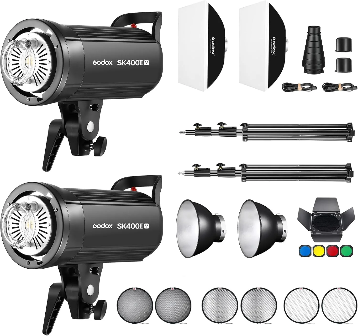 کیت دو شاخه فلاش گودکس SK400IIV با چراغ مدلینگ LED داخلی