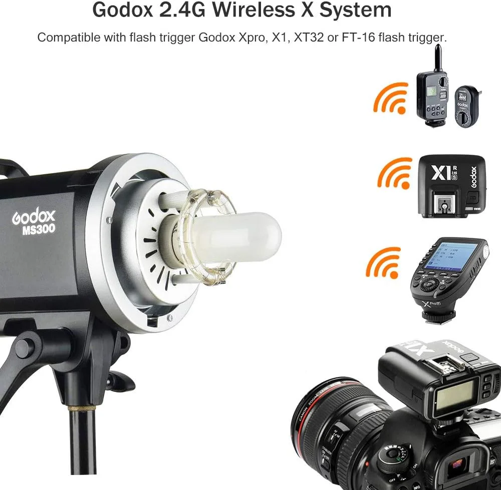 فلاش استودیویی مونو لایت GODOX MS300 300WS با زمان بازیافت 0.1 تا 1.8 ثانیه فلاش استودیویی مونو لایت GODOX MS300 300WS با زمان بازیافت 0.1 تا 1.8 ثانیه