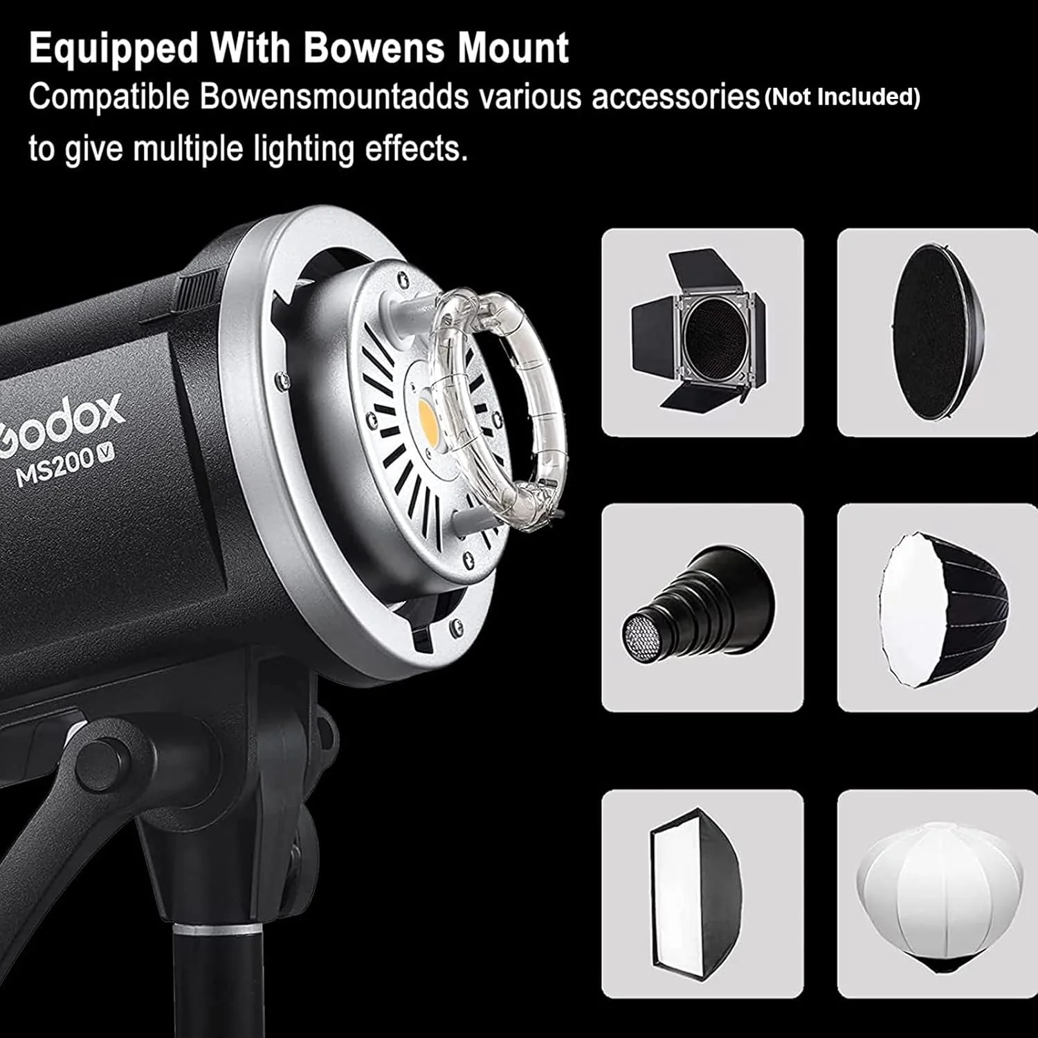 فلاش استودیویی بی سیم Godox MS200-V 200W با نور فلاش ارتقا یافته 2.4G GN53، 0.1-1.8 ثانیه، زمان بازیافت 5600±200K، با لامپ تنظیم LED 10W، مانت بوئنز برای مد، تبلیغات، عکاسی فلاش استودیویی بی سیم Godox MS200-V 200W با نور فلاش ارتقا یافته 2.4G GN53، 0.1-1.8 ثانیه، زمان بازیافت 5600±200K، با لامپ تنظیم LED 10W، مانت بوئنز برای مد، تبلیغات، عکاسی