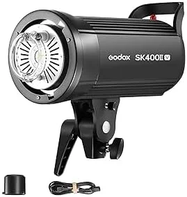 فلاش استودیویی حرفه ای گودکس SK400IIV، نور LED استودیویی، مانت بوئنز، کیت فلاش 400 وات، سیستم بی سیم 2.4G X، دمای رنگ 5600±200 کلوین، لامپ مدلینگ LED مانت بوئنز برای استودیو (نسخه ارتقا یافته SK400II)
