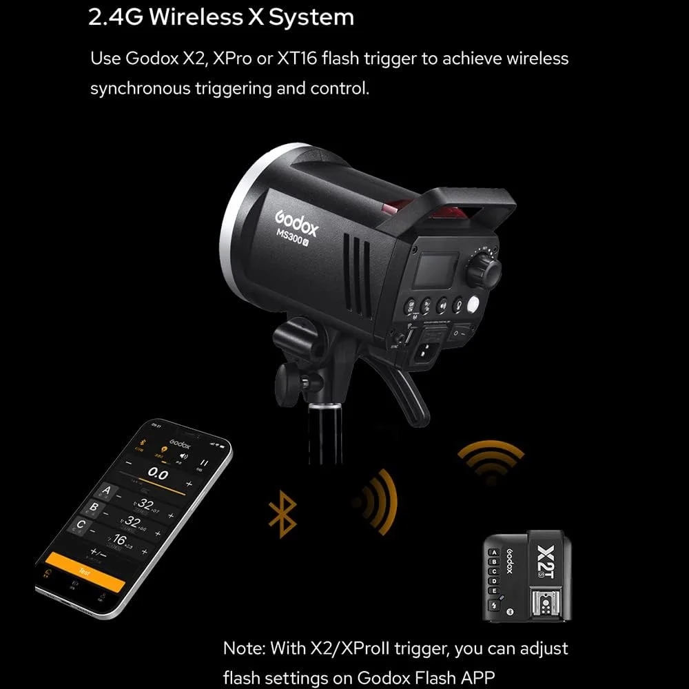 کیت فلاش استودیویی گودکس MS300V، فلاش استودیویی 300 وات، سیستم وایرلس 2.4G، زمان بازیافت 0.1 تا 1.8 ثانیه، مانت بوئنز، لامپ مدلینگ LED با سافت باکس نصب سریع QS65 + پایه نور کیت فلاش استودیویی گودکس MS300V، فلاش استودیویی 300 وات، سیستم وایرلس 2.4G، زمان بازیافت 0.1 تا 1.8 ثانیه، مانت بوئنز، لامپ مدلینگ LED با سافت باکس نصب سریع QS65 + پایه نور