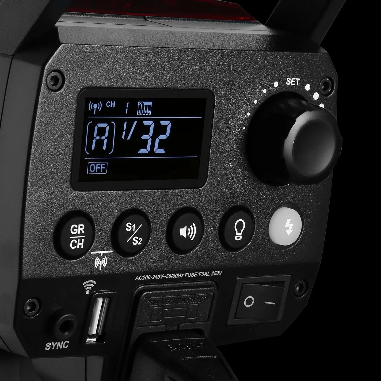 فلاش استودیویی گودکس MS300-V GN58 300W، لامپ مدلینگ LED، سیستم وایرلس 2.4G X، نور تک رنگ 5600K با مانت قوسی برای عکاسی عروسی فلاش استودیویی گودکس MS300-V GN58 300W، لامپ مدلینگ LED، سیستم وایرلس 2.4G X، نور تک رنگ 5600K با مانت قوسی برای عکاسی عروسی