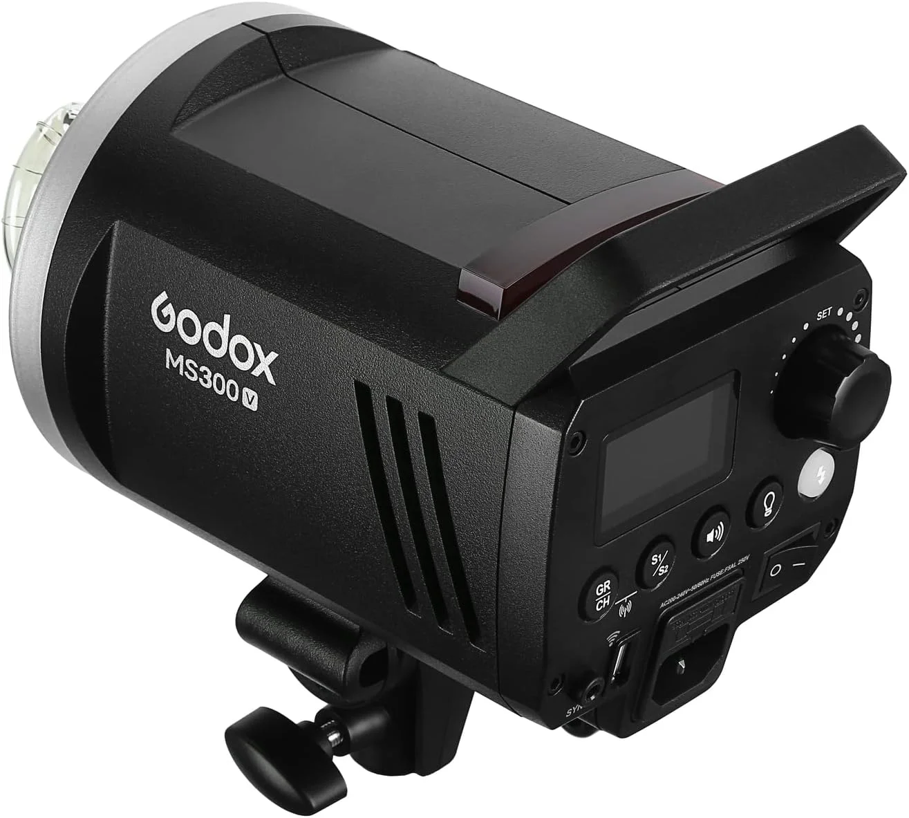 فلاش استودیویی گودکس MS300-V GN58 300W، لامپ مدلینگ LED، سیستم وایرلس 2.4G X، نور تک رنگ 5600K با مانت قوسی برای عکاسی عروسی فلاش استودیویی گودکس MS300-V GN58 300W، لامپ مدلینگ LED، سیستم وایرلس 2.4G X، نور تک رنگ 5600K با مانت قوسی برای عکاسی عروسی