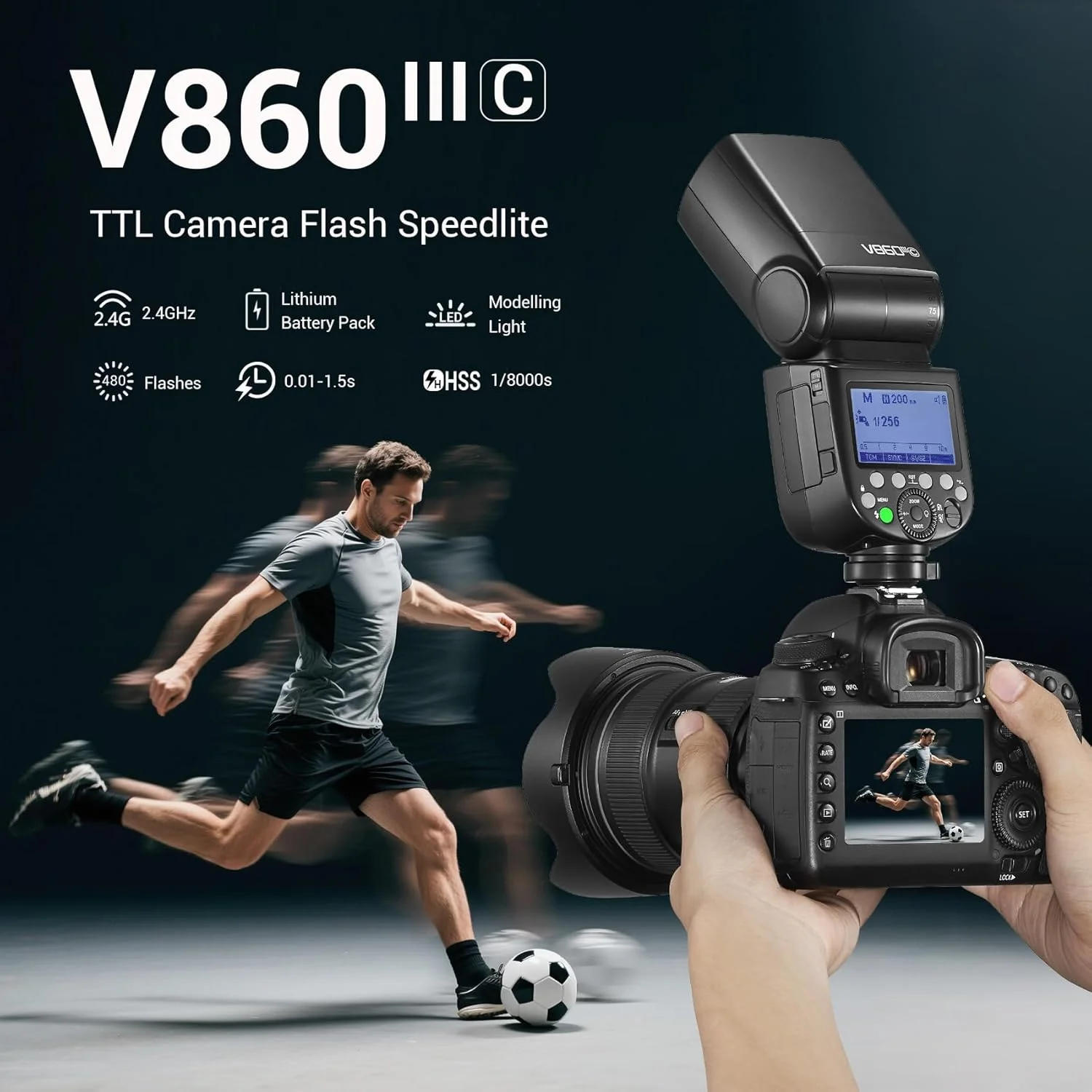 فلاش اسپیدلایت Godox V860III-C، قفل رهاسازی سریعتر 2.4G E-TTL IIHHS 1/8000S 5300K ± 200K 7.2V/2600mAh زمان بازیافت 1.5 ثانیه 480 پاپ با قدرت کامل برای عکاسی عروسی، پرتره، استودیو، داخلی و خارجی فلاش اسپیدلایت Godox V860III-C، قفل رهاسازی سریعتر 2.4G E-TTL IIHHS 1/8000S 5300K ± 200K 7.2V/2600mAh زمان بازیافت 1.5 ثانیه 480 پاپ با قدرت کامل برای عکاسی عروسی، پرتره، استودیو، داخلی و خارجی