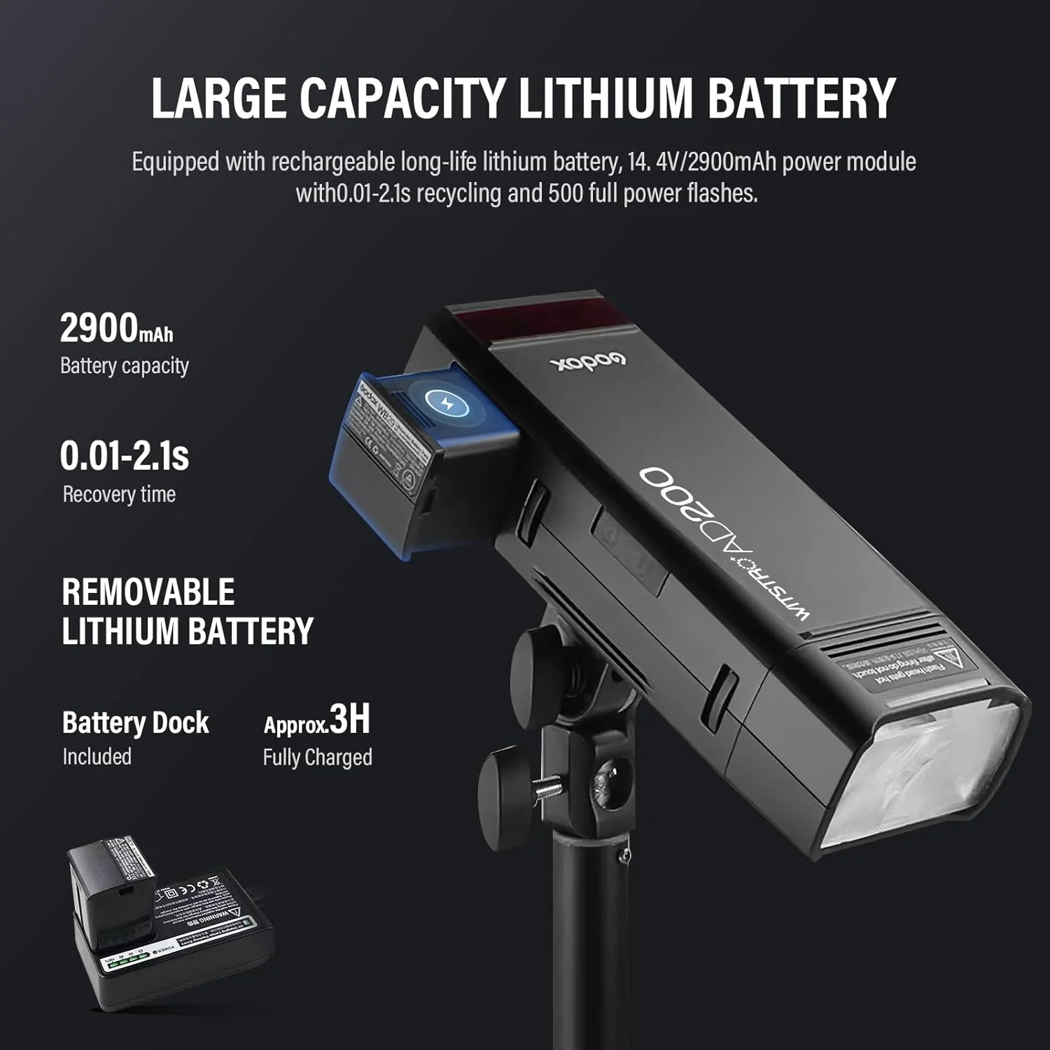 فلاش استروب گودکس AD200 200W با لامپ برهنه فلاش اسپیدلایت بیرونی برای مبتدیان فلاش جیبی با کیف حمل، TTL HSS 1/8000s باتری لیتیومی 2.4G، بازیافت 0.01-2.1 ثانیه 500 فلاش با قدرت کامل مونو لایت فلاش استروب گودکس AD200 200W با لامپ برهنه فلاش اسپیدلایت بیرونی برای مبتدیان فلاش جیبی با کیف حمل، TTL HSS 1/8000s باتری لیتیومی 2.4G، بازیافت 0.01-2.1 ثانیه 500 فلاش با قدرت کامل مونو لایت