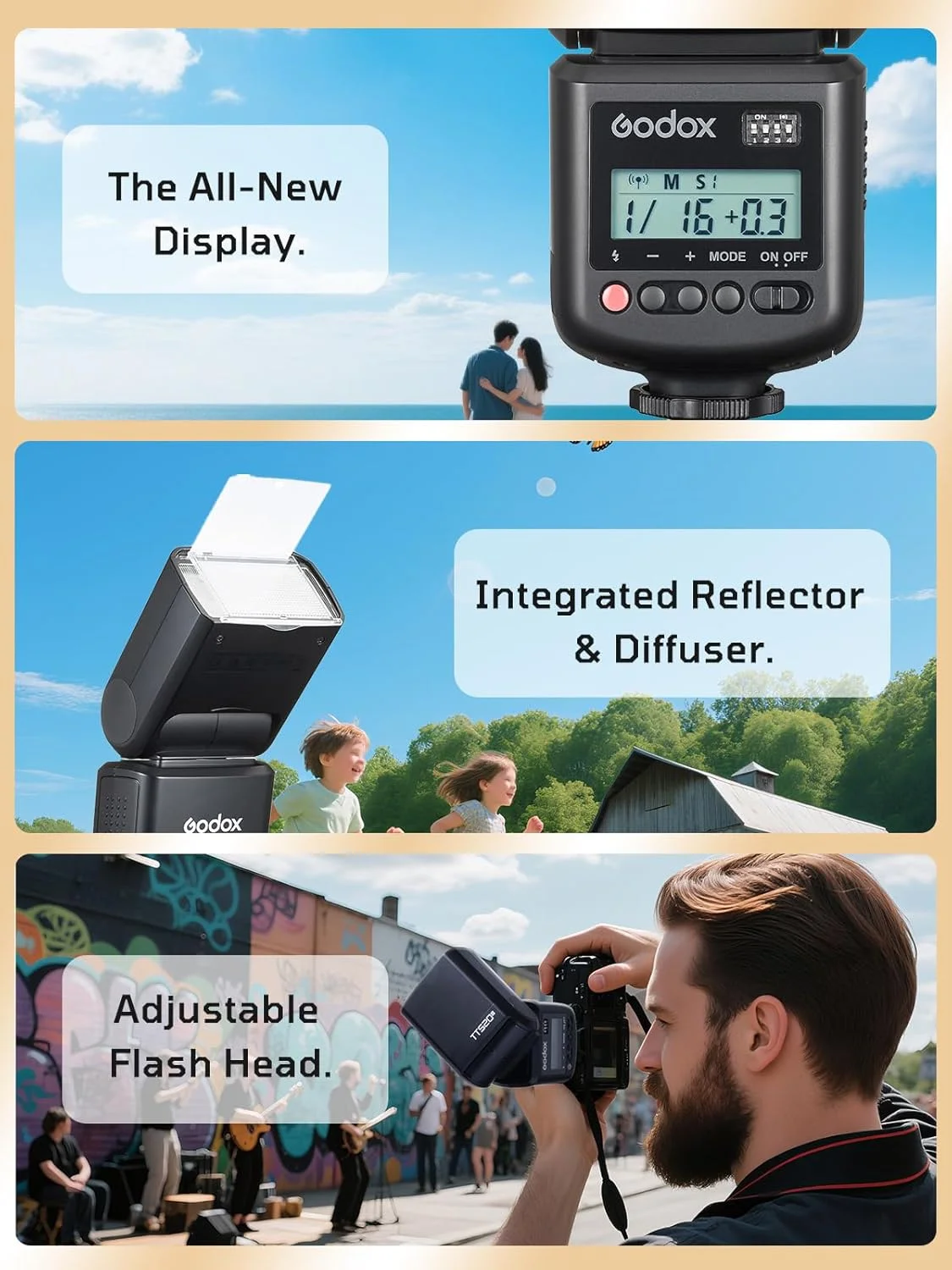 فلاش دوربین گودوکس TT520III با تریگر وایرلس 433 مگاهرتز - GN 33، 16 کانال، هد فلاش قابل تنظیم، حالت های متعدد و لوازم جانبی - سازگار با کانن، نیکون، سونی، فوجی فیلم، المپوس و غیره فلاش دوربین گودوکس TT520III با تریگر وایرلس 433 مگاهرتز - GN 33، 16 کانال، هد فلاش قابل تنظیم، حالت های متعدد و لوازم جانبی - سازگار با کانن، نیکون، سونی، فوجی فیلم، المپوس و غیره