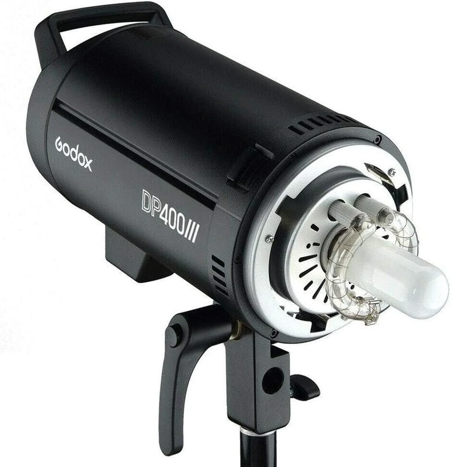 فلاش استودیویی حرفه ای گودکس DP400III زمان بازیافت 1 ثانیه ای GN80 5600k 400Ws سیستم بی سیم 2.4G مانت بوئنز لامپ مدلینگ 150W (DP400III)