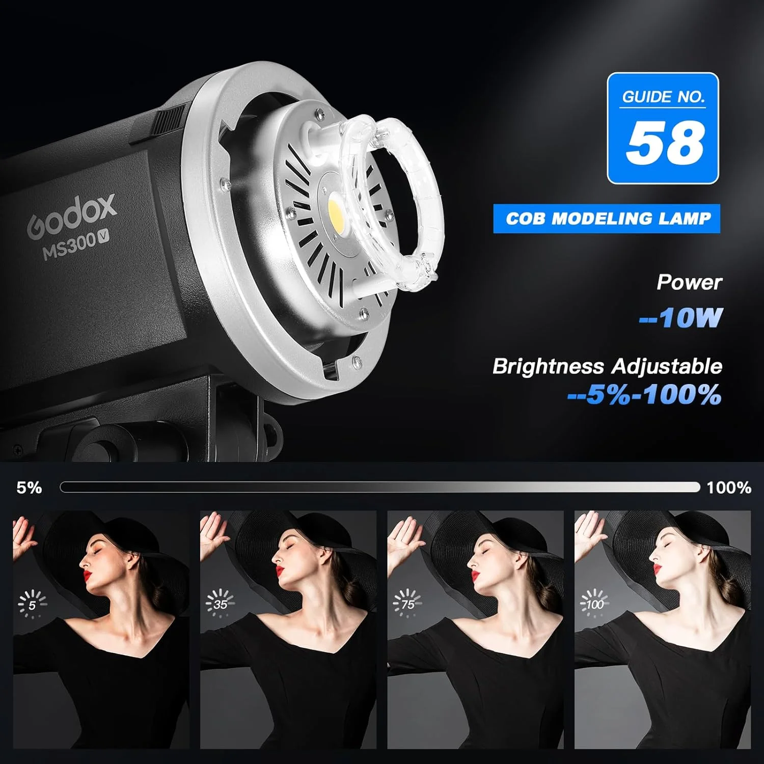 فلاش استودیویی حرفه ای گودکس MS300V، بسته 2 عددی، 300 وات، GN58، زمان بازیافت 0.1-1.8 ثانیه، سیستم 2.4G X، نور فلاش 5600±200K با لامپ تنظیم LED فلاش استودیویی حرفه ای گودکس MS300V، بسته 2 عددی، 300 وات، GN58، زمان بازیافت 0.1-1.8 ثانیه، سیستم 2.4G X، نور فلاش 5600±200K با لامپ تنظیم LED