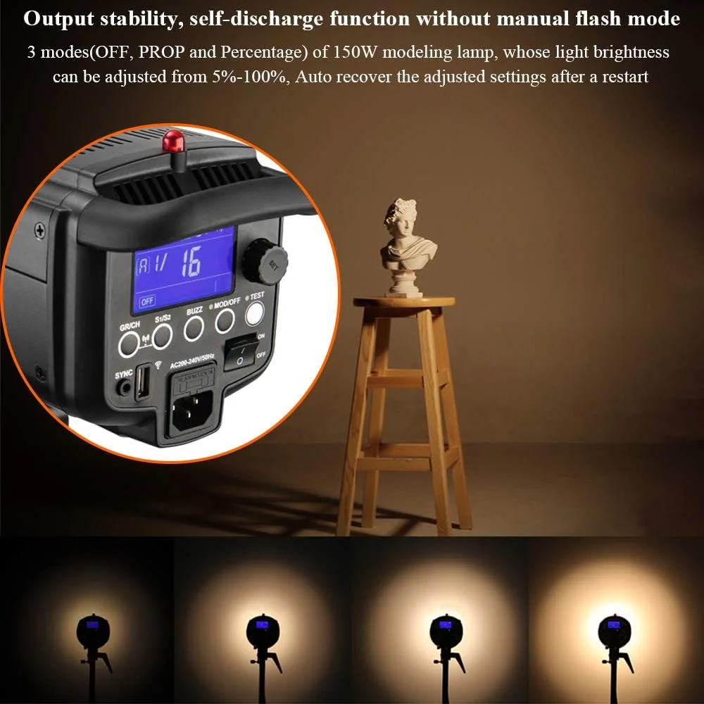 فلاش استودیویی حرفه ای 800 وات گودوکس مدل DP-800II با ولتاژ 220 ولت و سیستم 2.4G HSS با سرعت 1/8000 ثانیه برای عکاسی خلاقانه