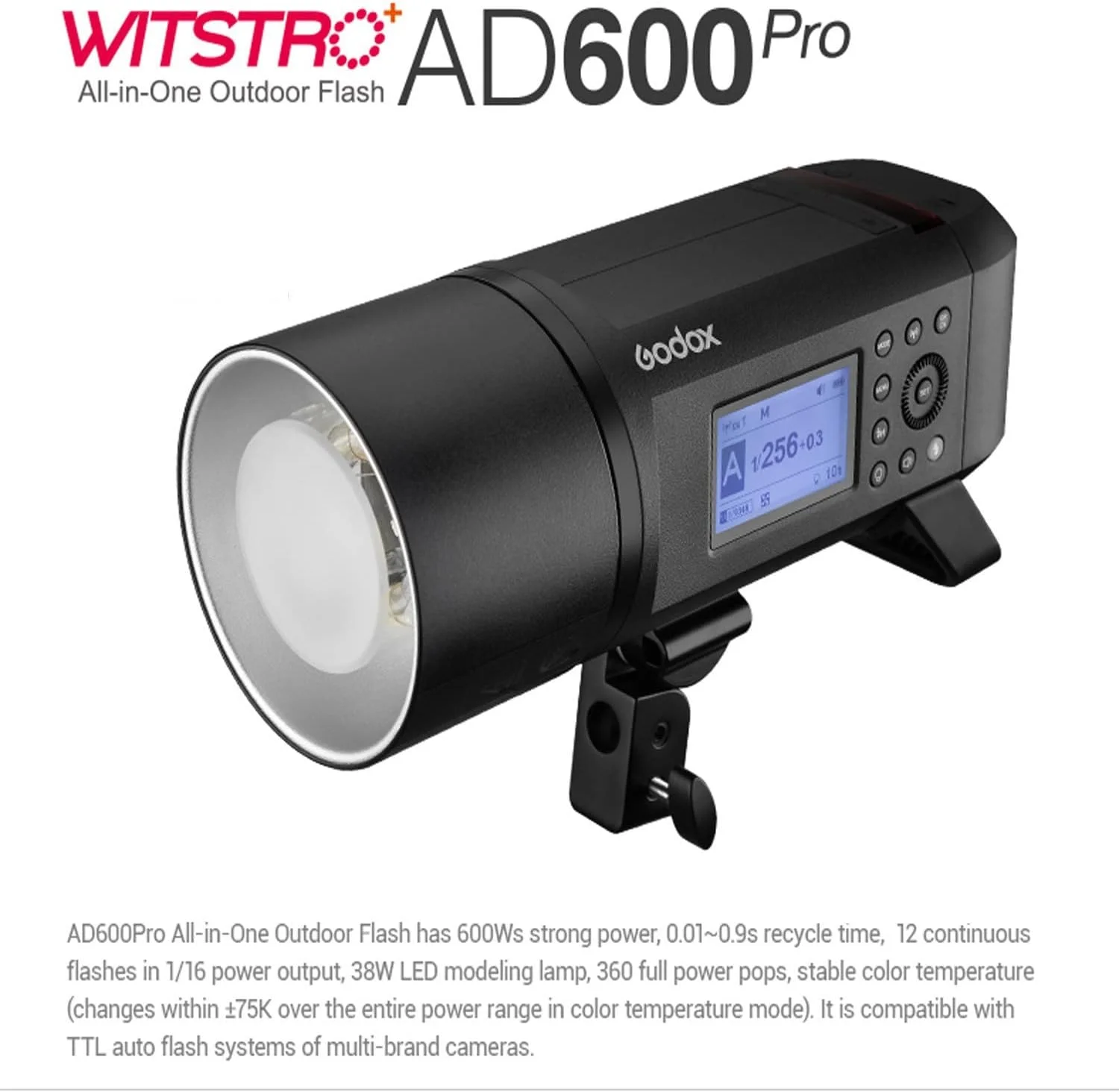 فلاش استودیویی Godox AD600PRO Wistro با مانت بوئنز فلاش استودیویی Godox AD600PRO Wistro با مانت بوئنز