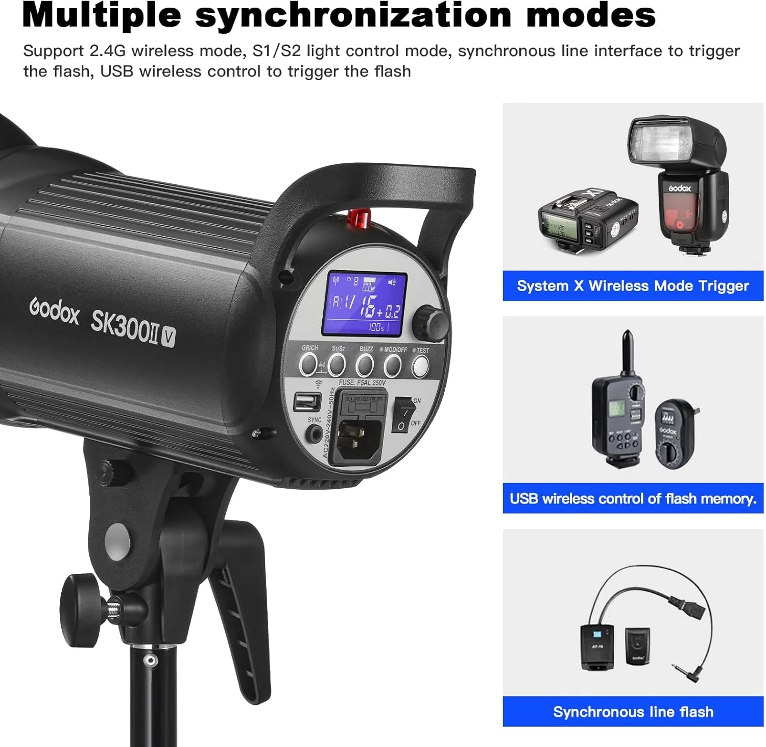 فلاش استودیویی گودکس SK300II-V 300Ws با مانت بوئنز و لامپ مدلینگ LED 10 واتی مناسب برای استودیو، عکاسی، لوکیشن و عکاسی پرتره فلاش استودیویی گودکس SK300II-V 300Ws با مانت بوئنز و لامپ مدلینگ LED 10 واتی مناسب برای استودیو، عکاسی، لوکیشن و عکاسی پرتره