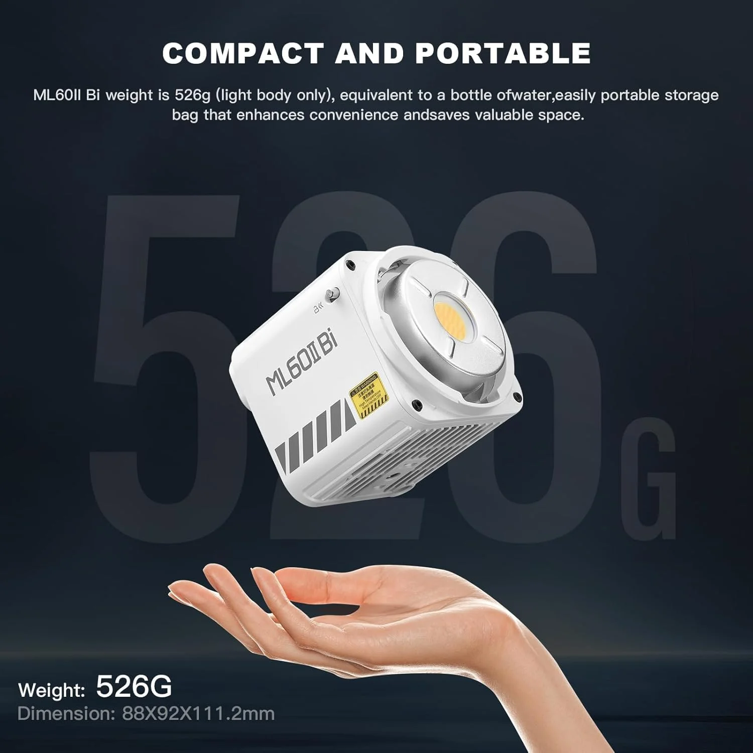 نور ویدئویی ال ای دی 60 وات Godox ML60IIBi، نور یکپارچه ال ای دی COB با مانت بوئنز، نورپردازی عکاسی دو رنگ 2700-6500k، پشتیبانی از برق AC/DC با کنترل برنامه برای استودیو، پخش زنده و ضبط ویدئو نور ویدئویی ال ای دی 60 وات Godox ML60IIBi، نور یکپارچه ال ای دی COB با مانت بوئنز، نورپردازی عکاسی دو رنگ 2700-6500k، پشتیبانی از برق AC/DC با کنترل برنامه برای استودیو، پخش زنده و ضبط ویدئو