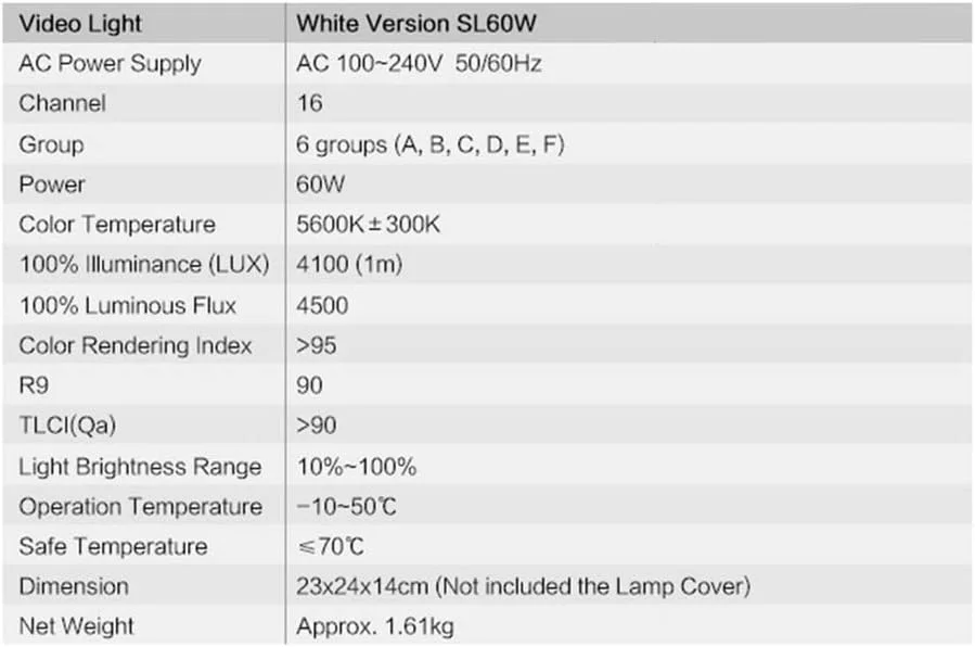 نور ویدئویی ال ای دی پرقدرت 60 وات گودکس مدل SL-60W با دمای رنگ 5600K و مانت بوئنز مناسب برای استودیو عکس و فیلمبرداری نور ویدئویی ال ای دی پرقدرت 60 وات گودکس مدل SL-60W با دمای رنگ 5600K و مانت بوئنز مناسب برای استودیو عکس و فیلمبرداری