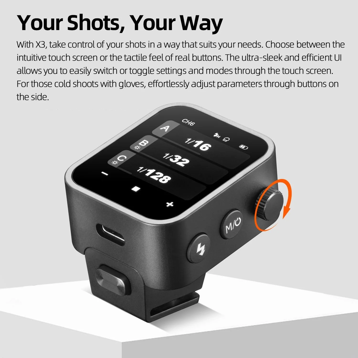 فلاش گودوکس X3 N با صفحه لمسی، راهنمای بی سیم، نورسنجی خودکار TLL، همگام سازی با سرعت بالا، باتری لیتیومی داخلی، نور استودیویی فلاش، پشتیبانی از شارژ سریع (ارتقاء یافته گودوکس Xpro/XProII/X2T)