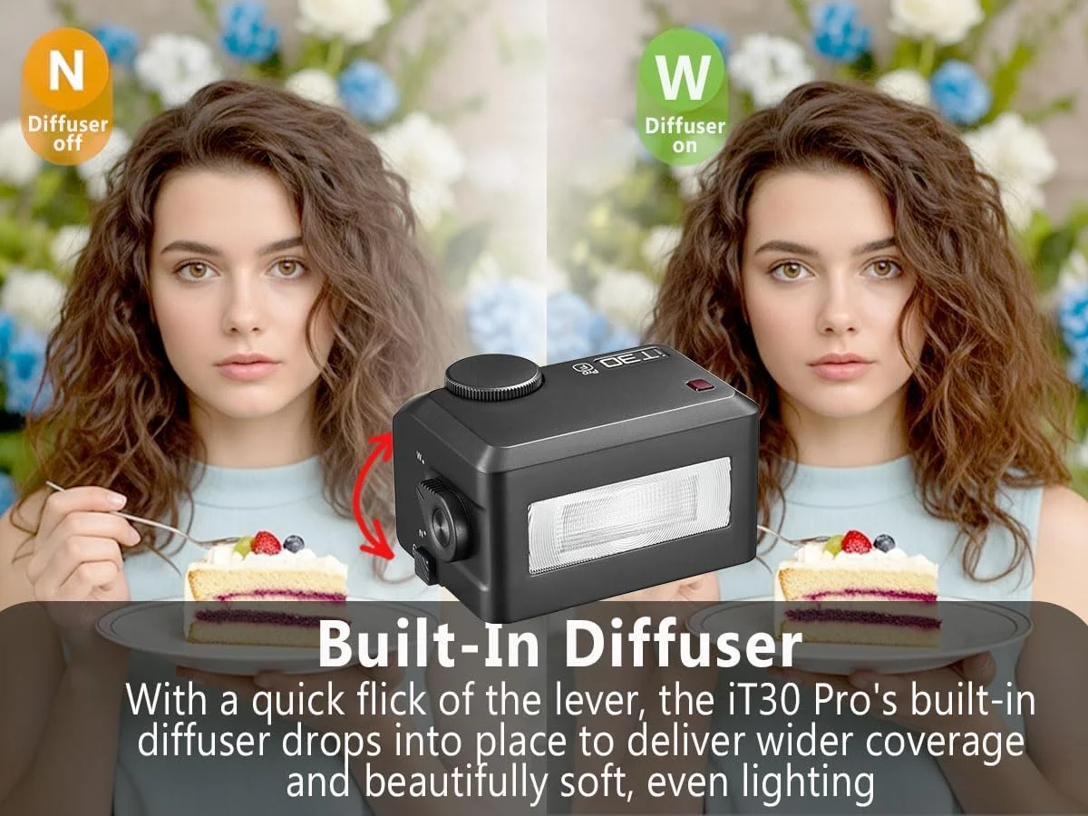 فلاش دوربین گودوکس IT30PRO F به همراه دیفیوزر، فلاش های کوچک IT30 PRO F، فلاش TTL HSS 1/8000s، سازگار با Fujifilm X100VI GFX100RF XS20 XS10 XT30 II XT5 XM5 GFX50S GFX50R X-T4 X-T3 X-E4 فلاش دوربین گودوکس IT30PRO F به همراه دیفیوزر، فلاش های کوچک IT30 PRO F، فلاش TTL HSS 1/8000s، سازگار با Fujifilm X100VI GFX100RF XS20 XS10 XT30 II XT5 XM5 GFX50S GFX50R X-T4 X-T3 X-E4