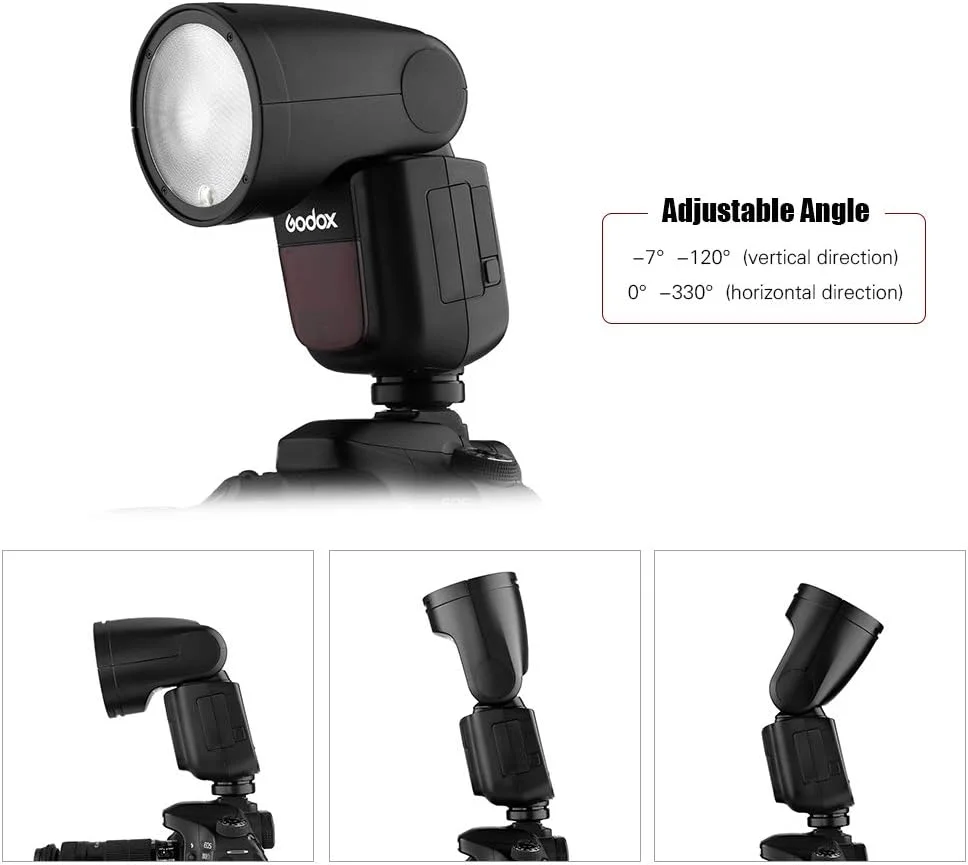 فلاش اسپیدلایت حرفه ای Godox V1C با سر گرد و بی سیم 2.4G برای سری Canon EOS 1500D 3000D 5D Mark III 5D Mark LL برای عکاسی استودیویی/پرتره/عروسی فلاش اسپیدلایت حرفه ای Godox V1C با سر گرد و بی سیم 2.4G برای سری Canon EOS 1500D 3000D 5D Mark III 5D Mark LL برای عکاسی استودیویی/پرتره/عروسی