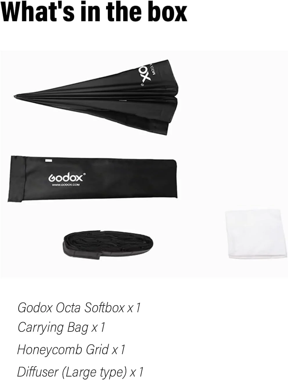 سافت باکس اکتاگون چتری گودکس 120 سانتی متری به همراه گرید لانه زنبوری و کیف حمل برای فلاش استودیویی، اسپیدلایت، عکاسی پرتره و محصول