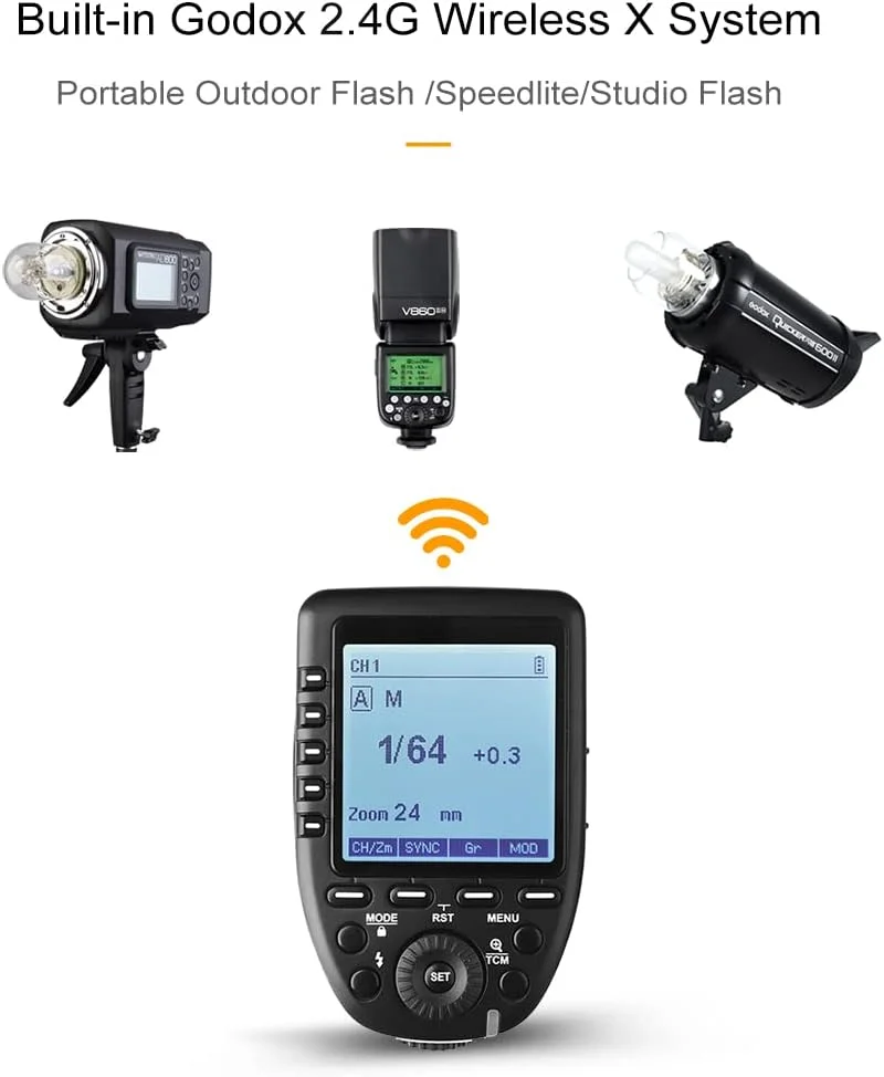 فلاش تریگر گودکس XPro-N TTL 2.4G با همگامسازی سرعت بالا 1/8000 ثانیه سیستم X - عملکرد دستی، صفحه نمایش بزرگ، طراحی شیبدار، 5 دکمه گروه اختصاصی، 11 عملکرد قابل تنظیم برای دوربینهای نیکون فلاش تریگر گودکس XPro-N TTL 2.4G با همگامسازی سرعت بالا 1/8000 ثانیه سیستم X - عملکرد دستی، صفحه نمایش بزرگ، طراحی شیبدار، 5 دکمه گروه اختصاصی، 11 عملکرد قابل تنظیم برای دوربینهای نیکون