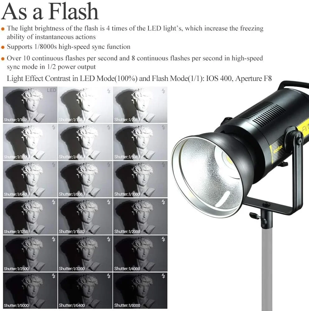 فلاش نوری ال ای دی Godox FV200 5600K 1/8000s HSS سیستم وایرلس 2.4G X با مانت Bowens، نور ال ای دی با کنترل از راه دور فلاش نوری ال ای دی Godox FV200 5600K 1/8000s HSS سیستم وایرلس 2.4G X با مانت Bowens، نور ال ای دی با کنترل از راه دور