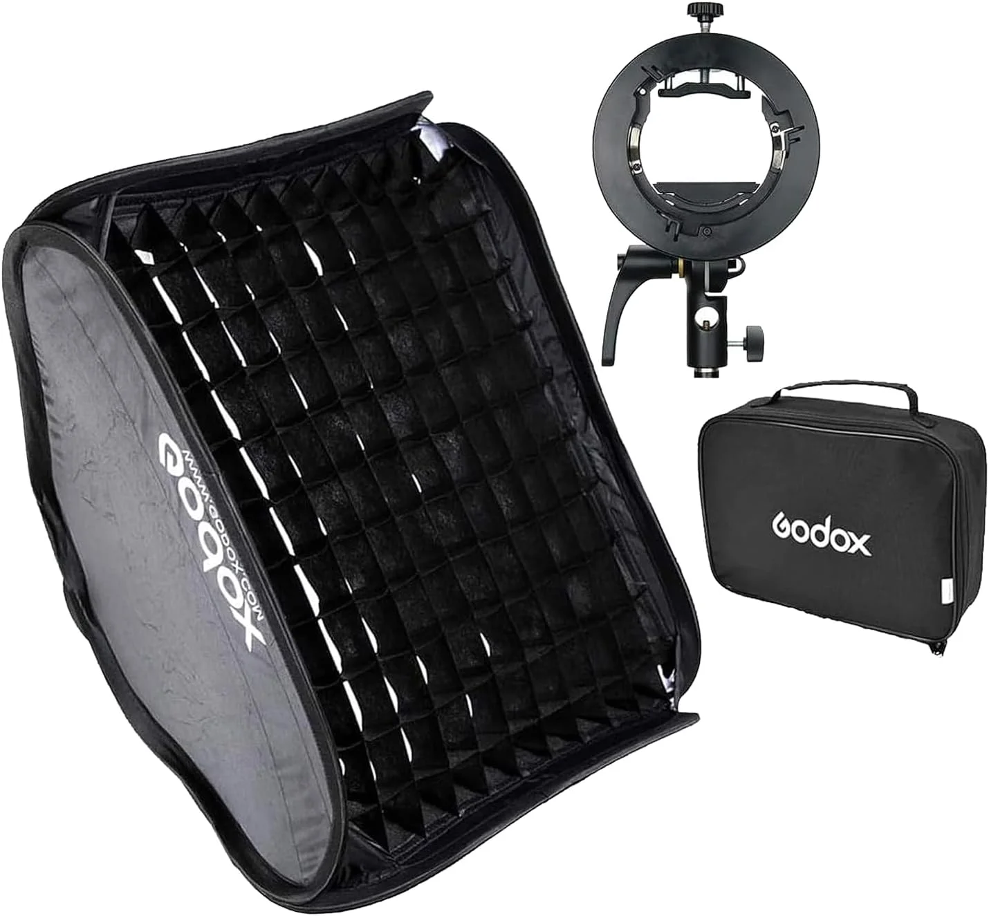 سافت باکس یونیورسال تاشو گودکس 60cm x 60cm به همراه زنبوری + براکت اسپیدلایت S2 برای سری Godox V1، AD200Pro، AD200، AD400Pro، سری V860II، فلاش اسپیدلایت سری TT350 (SGGV6060cm) سافت باکس یونیورسال تاشو گودکس 60cm x 60cm به همراه زنبوری + براکت اسپیدلایت S2 برای سری Godox V1، AD200Pro، AD200، AD400Pro، سری V860II، فلاش اسپیدلایت سری TT350 (SGGV6060cm)