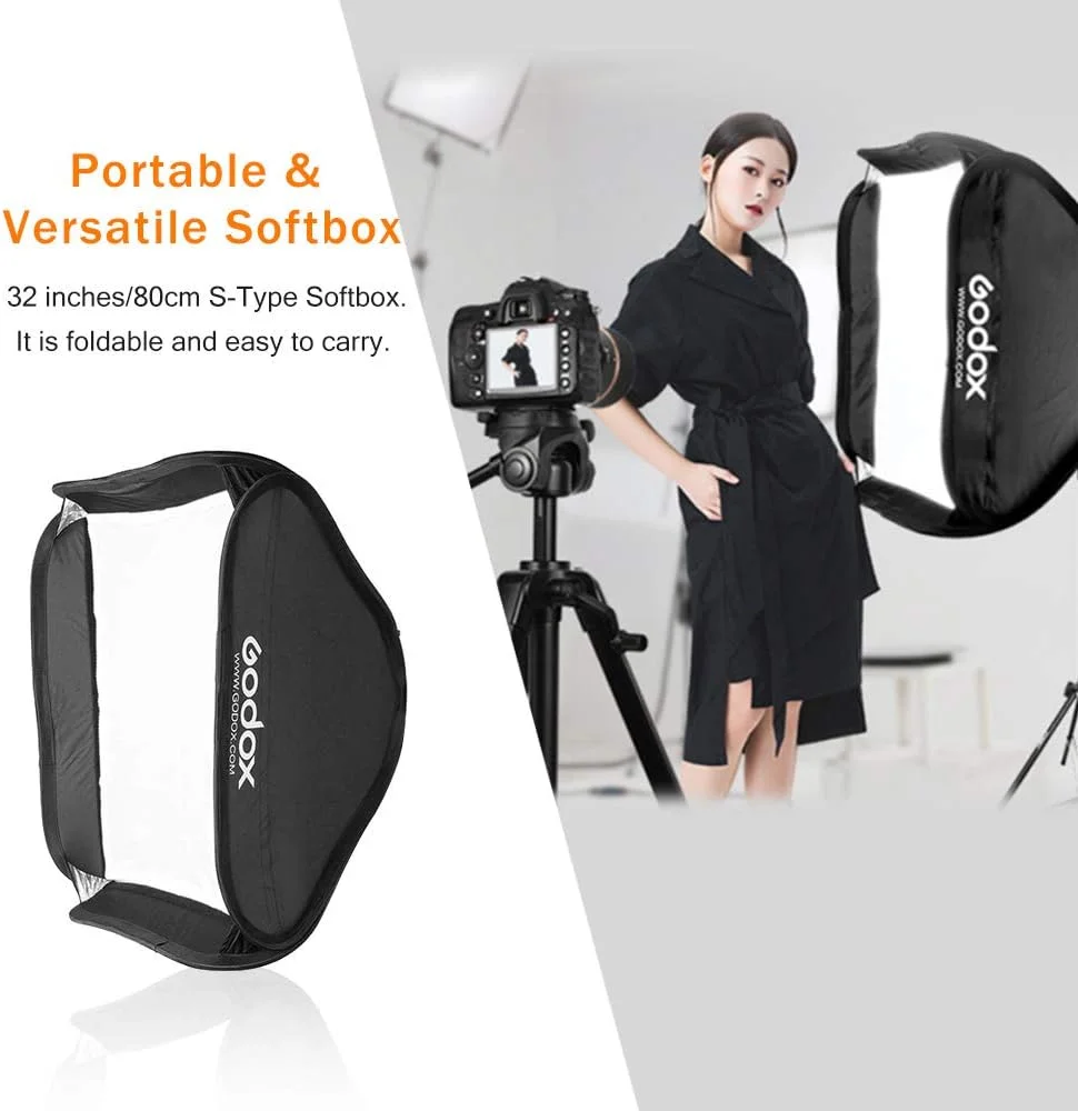 سافت باکس تاشو GODOX مناسب برای فلاش استودیویی 80cm x 80cm / 32 x 32 اینچ با آداپتور حلقه سرعت مانت بوئنز سافت باکس تاشو GODOX مناسب برای فلاش استودیویی 80cm x 80cm / 32 x 32 اینچ با آداپتور حلقه سرعت مانت بوئنز