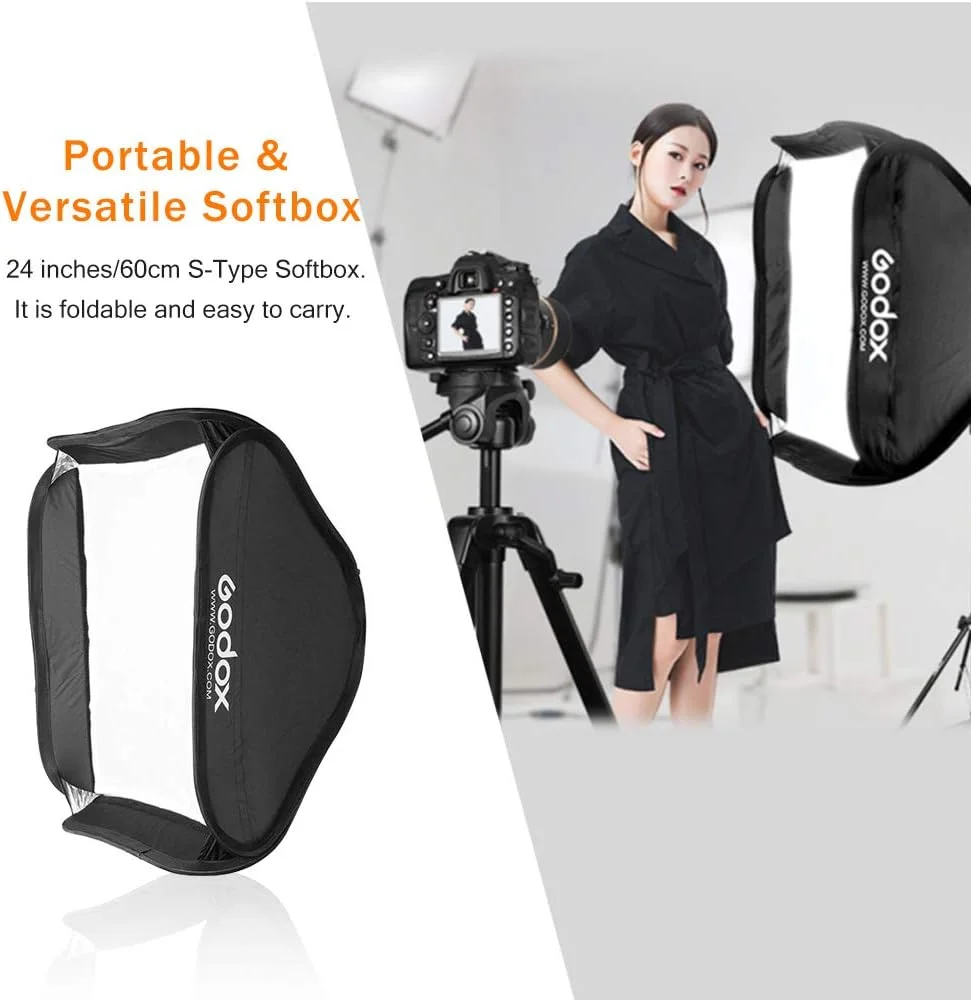 سافت باکس تاشو GODOX مناسب برای فلاش استودیویی 60cm x 60cm با مانت بوئنز و آداپتور رینگ سرعت (سافت باکس 60x60cm برای فلاش استودیویی) سافت باکس تاشو GODOX مناسب برای فلاش استودیویی 60cm x 60cm با مانت بوئنز و آداپتور رینگ سرعت (سافت باکس 60x60cm برای فلاش استودیویی)