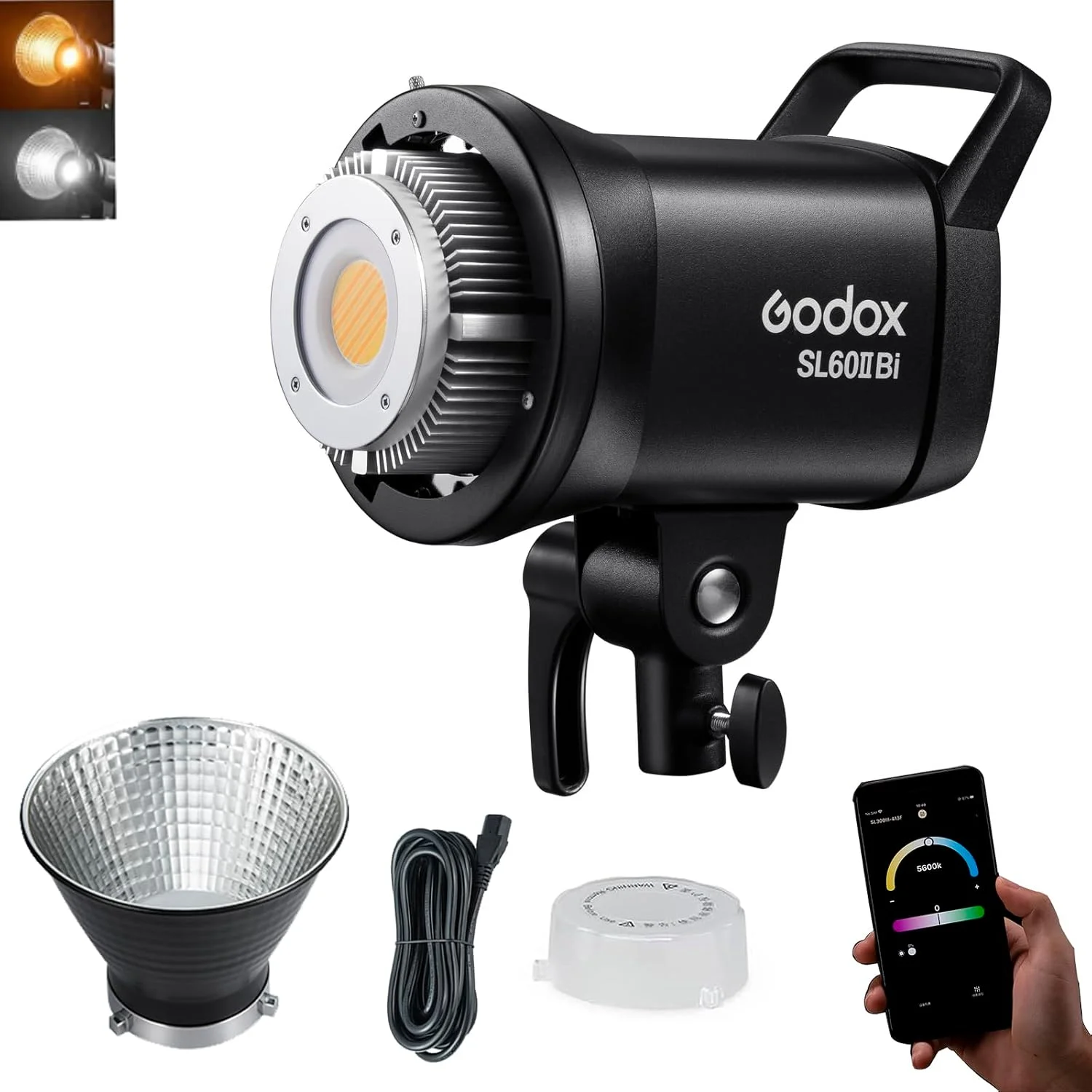 نور ویدئویی ال ای دی دو رنگ Godox SL60IIBi، نور استودیویی ال ای دی با قابلیت تنظیم نور 2800K-6500K، CRI96+ TLCI97+، 25100 لوکس، 11 جلوه FX از پیش تعیین شده، مانت بوئنز نور مداوم ال ای دی برای ضبط ویدئو نور ویدئویی ال ای دی دو رنگ Godox SL60IIBi، نور استودیویی ال ای دی با قابلیت تنظیم نور 2800K-6500K، CRI96+ TLCI97+، 25100 لوکس، 11 جلوه FX از پیش تعیین شده، مانت بوئنز نور مداوم ال ای دی برای ضبط ویدئو