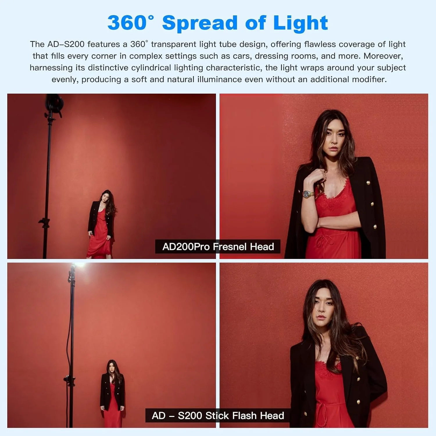 هد فلاش استیکی گودکس AD-S200 با دمای رنگ 5800K برای فلاش های جیبی AD200 و AD200Pro، فلاش 200 وات برای عکاسی پرتره در فضای باز و عکاسی عروسی هد فلاش استیکی گودکس AD-S200 با دمای رنگ 5800K برای فلاش های جیبی AD200 و AD200Pro، فلاش 200 وات برای عکاسی پرتره در فضای باز و عکاسی عروسی