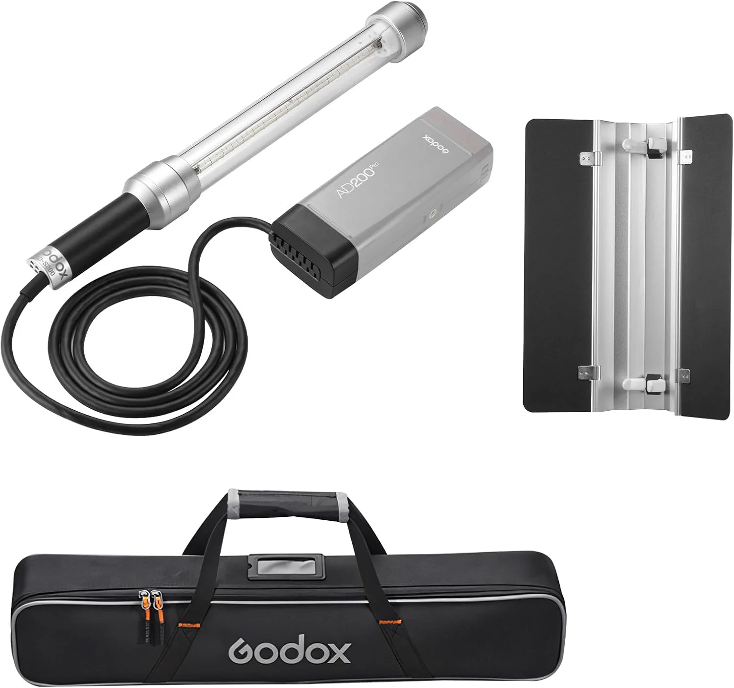 هد فلاش استیک Godox AD-S200 برای فلاش های GODOX AD200 AD200Pro، نور تیوب با عملکرد بالا 200Ws به همراه بارندور، مناسب برای عکاسی پرتره در فضای باز و عکاسی عروسی هد فلاش استیک Godox AD-S200 برای فلاش های GODOX AD200 AD200Pro، نور تیوب با عملکرد بالا 200Ws به همراه بارندور، مناسب برای عکاسی پرتره در فضای باز و عکاسی عروسی