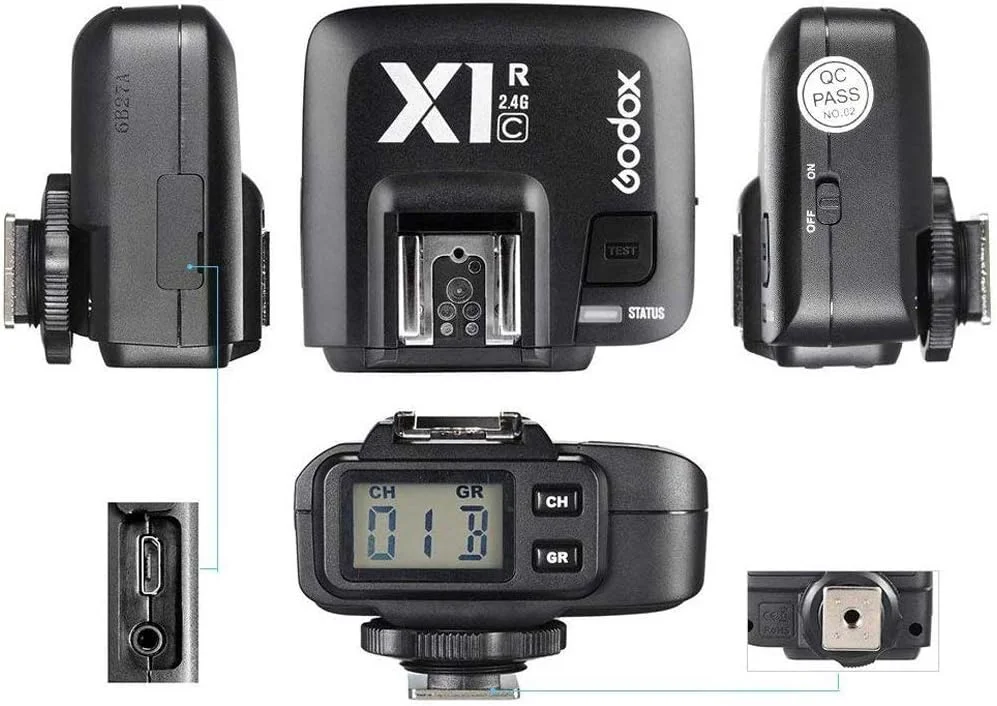 گیرنده فلاش بی‌سیم گودکس X1R-C TTL برای دوربین‌های سری Canon EOS (گیرنده X1R-C)