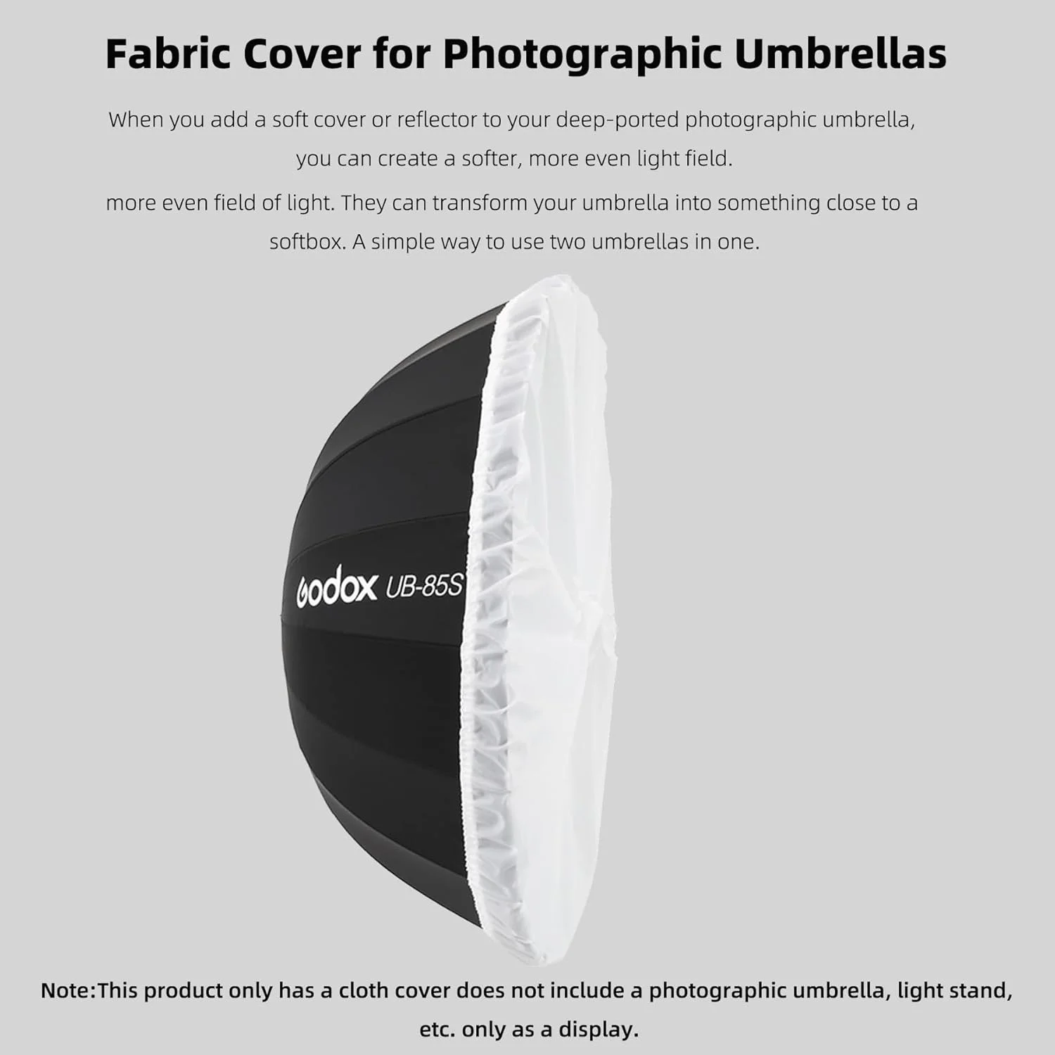 دیفیوزر پارچه ای نرم کننده نور چتر عکاسی گودکس DPU-85T، قطر 85 سانتی متر (چتر شامل نمی شود) سازگار با چتر عکاسی نقره ای 85 سانتی متری برای فلاش استودیویی دیفیوزر پارچه ای نرم کننده نور چتر عکاسی گودکس DPU-85T، قطر 85 سانتی متر (چتر شامل نمی شود) سازگار با چتر عکاسی نقره ای 85 سانتی متری برای فلاش استودیویی